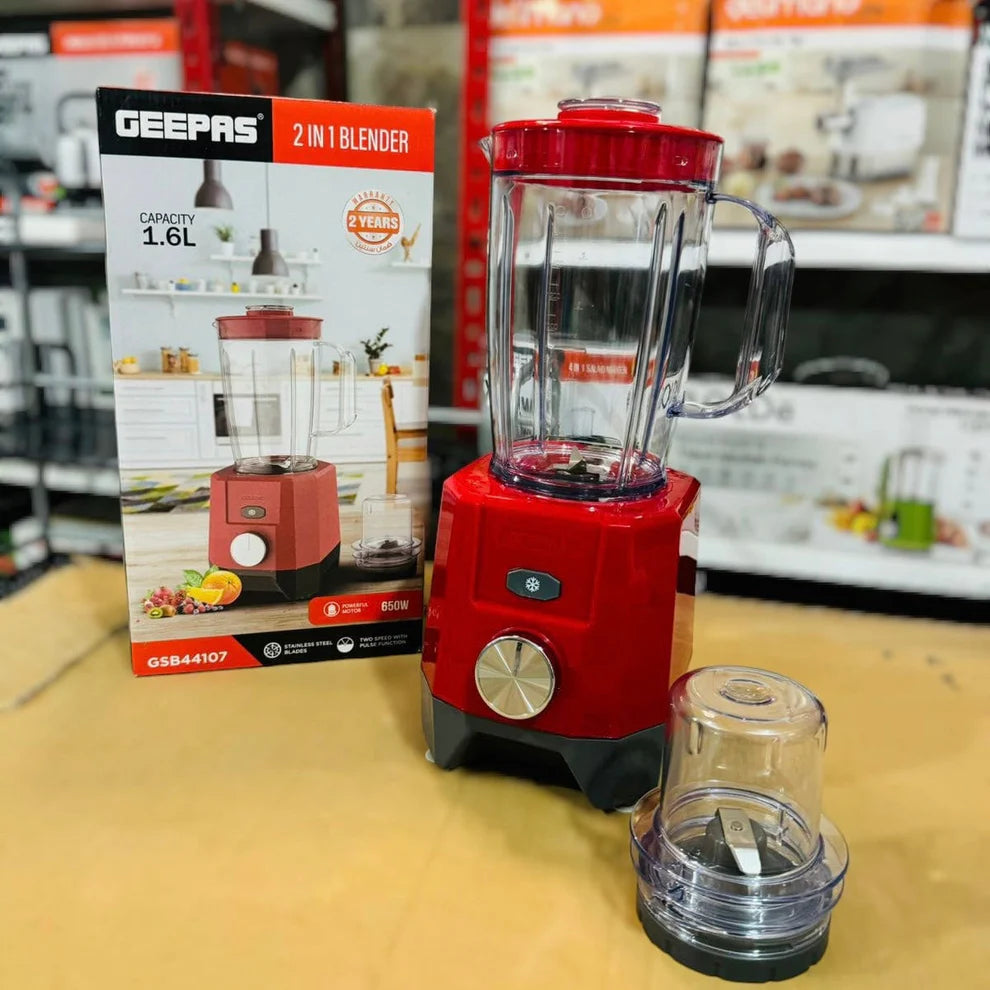 Geepas 1.6L 2 in 1 Blender 650W -44107