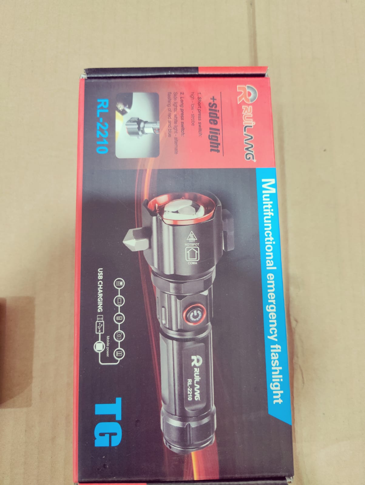 Multifunctional Most Powerful 4 in 1 Rechargeable Emergency Flashlight & Charging Bank