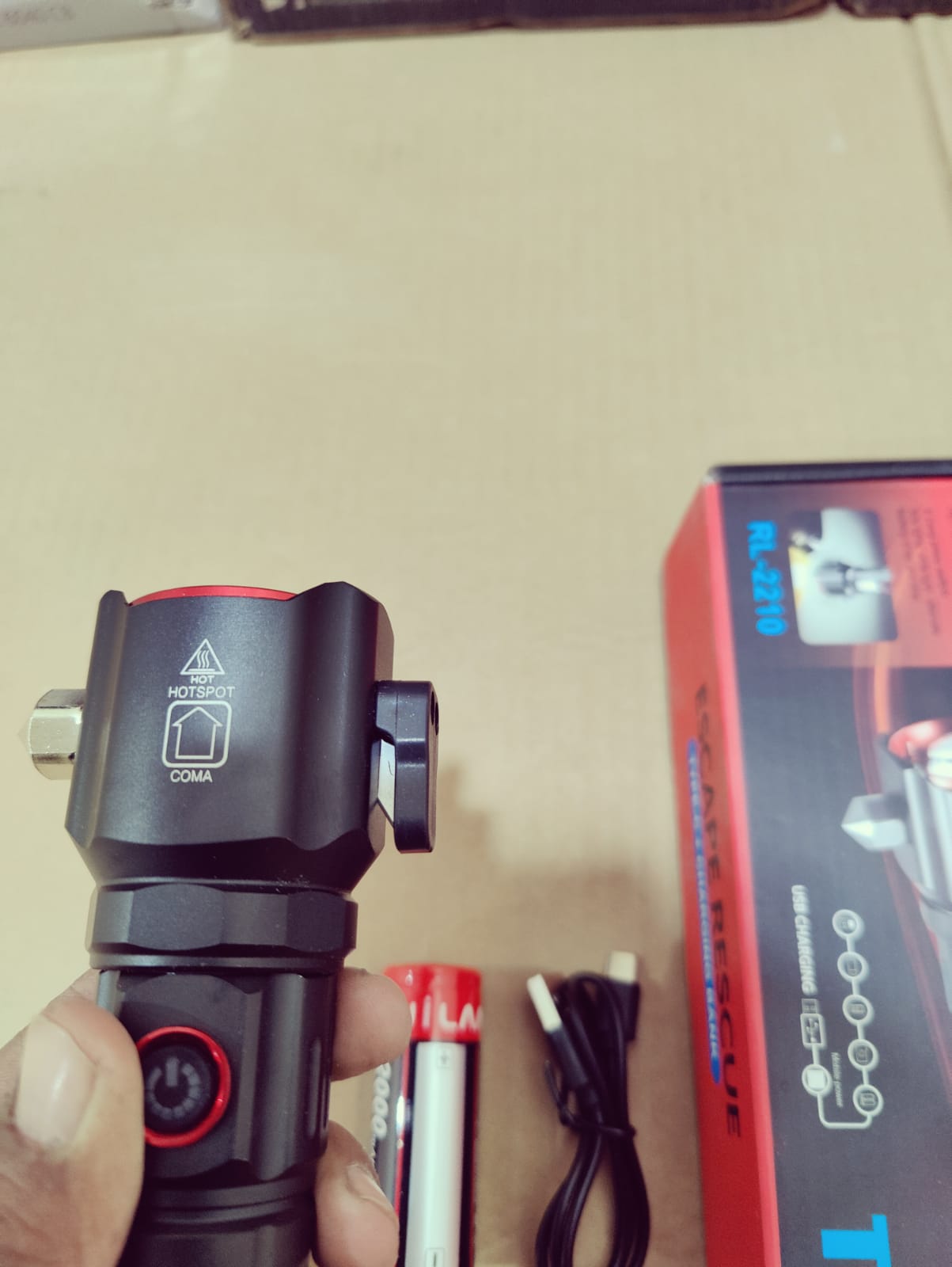 Multifunctional Most Powerful 4 in 1 Rechargeable Emergency Flashlight & Charging Bank