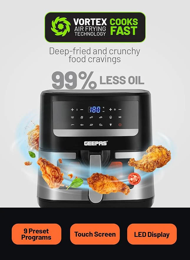 Geepas 7.5L Double Heating Digital Air Fryer 37543