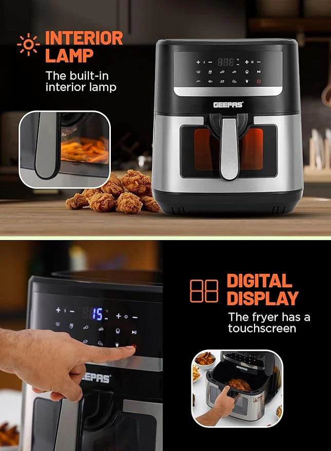 Geepas 7.5L Double Heating Digital Air Fryer 37543