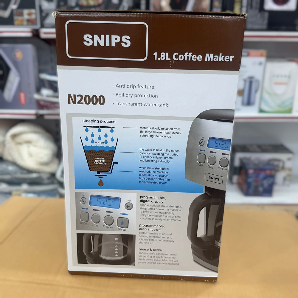 Snips 1.8L Black Coffee Maker N2000