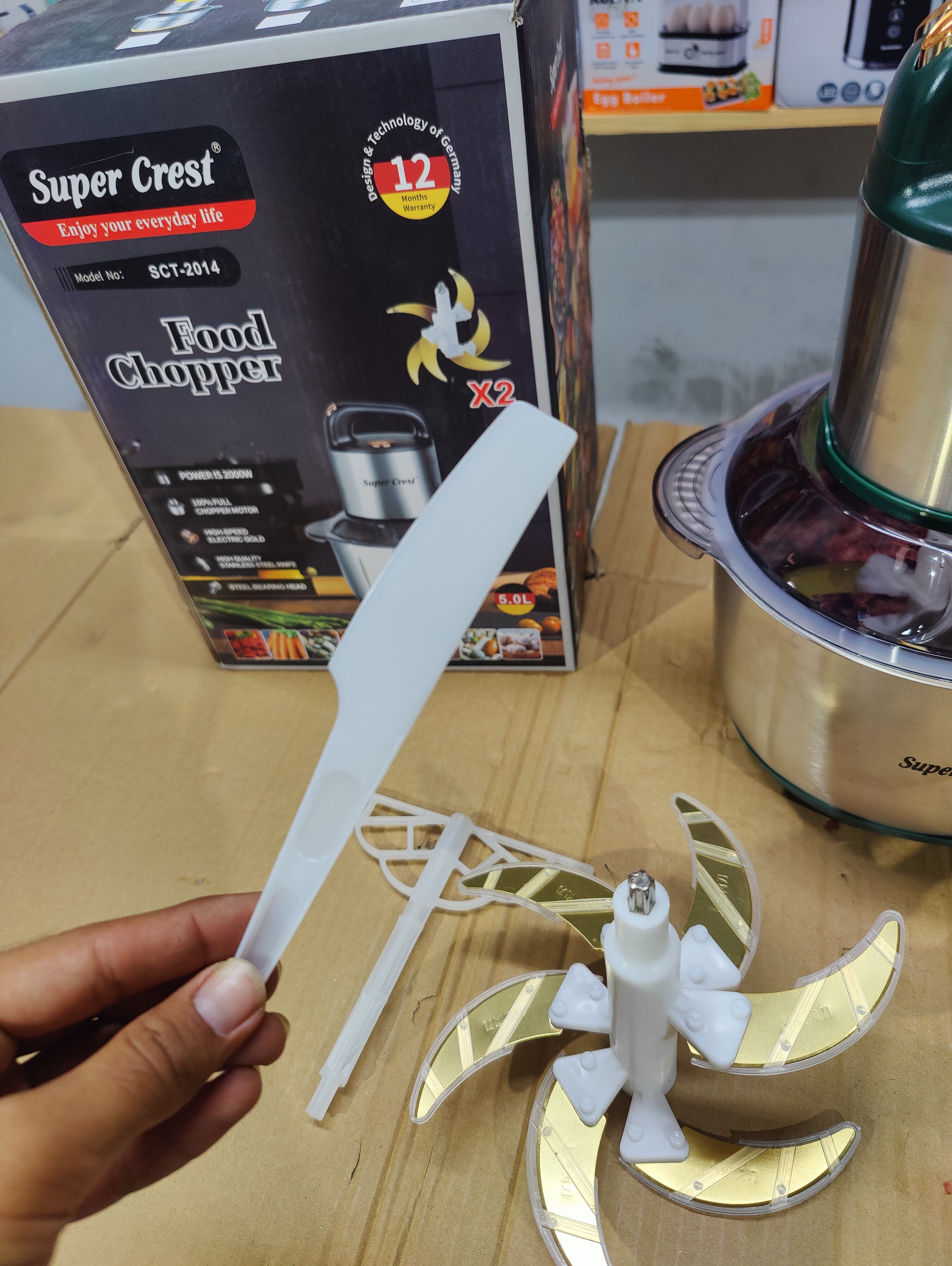 Super Crest 5L Meat Chopper with 6 Blades 2 Speed Level
