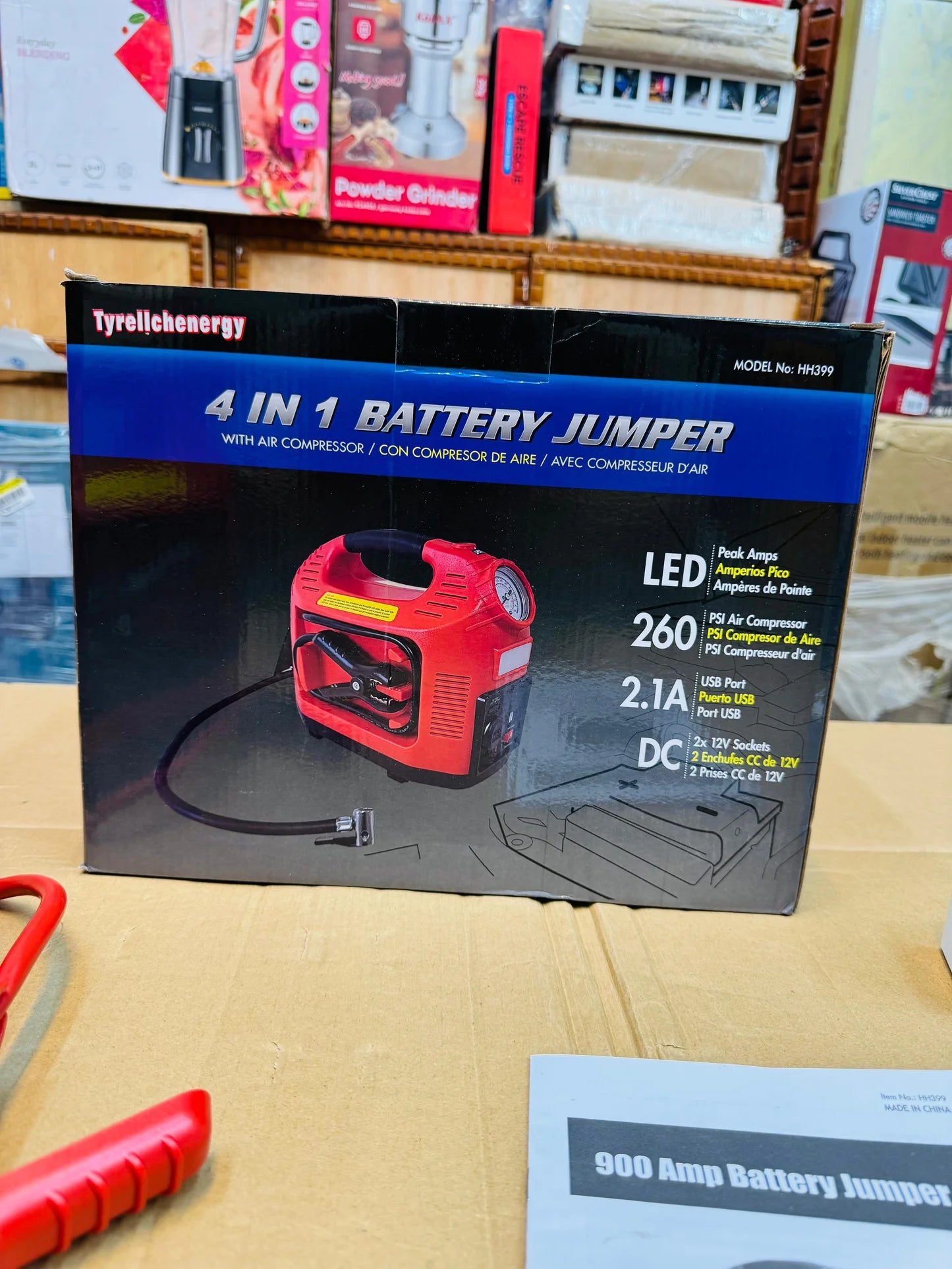 Multifunctional 4 in 1 Jump Starter & Tire Inflator With Power Bank