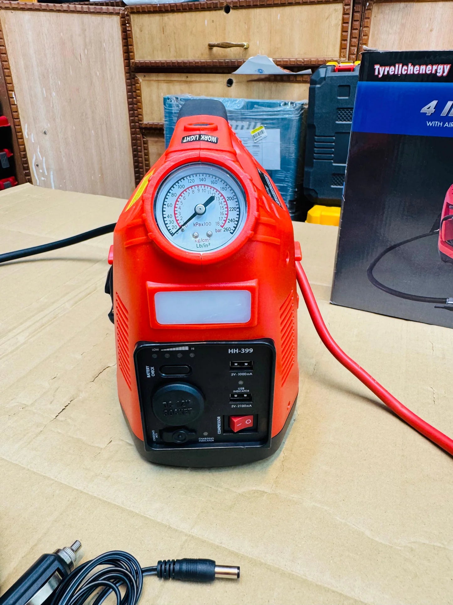 Multifunctional 4 in 1 Jump Starter & Tire Inflator With Power Bank