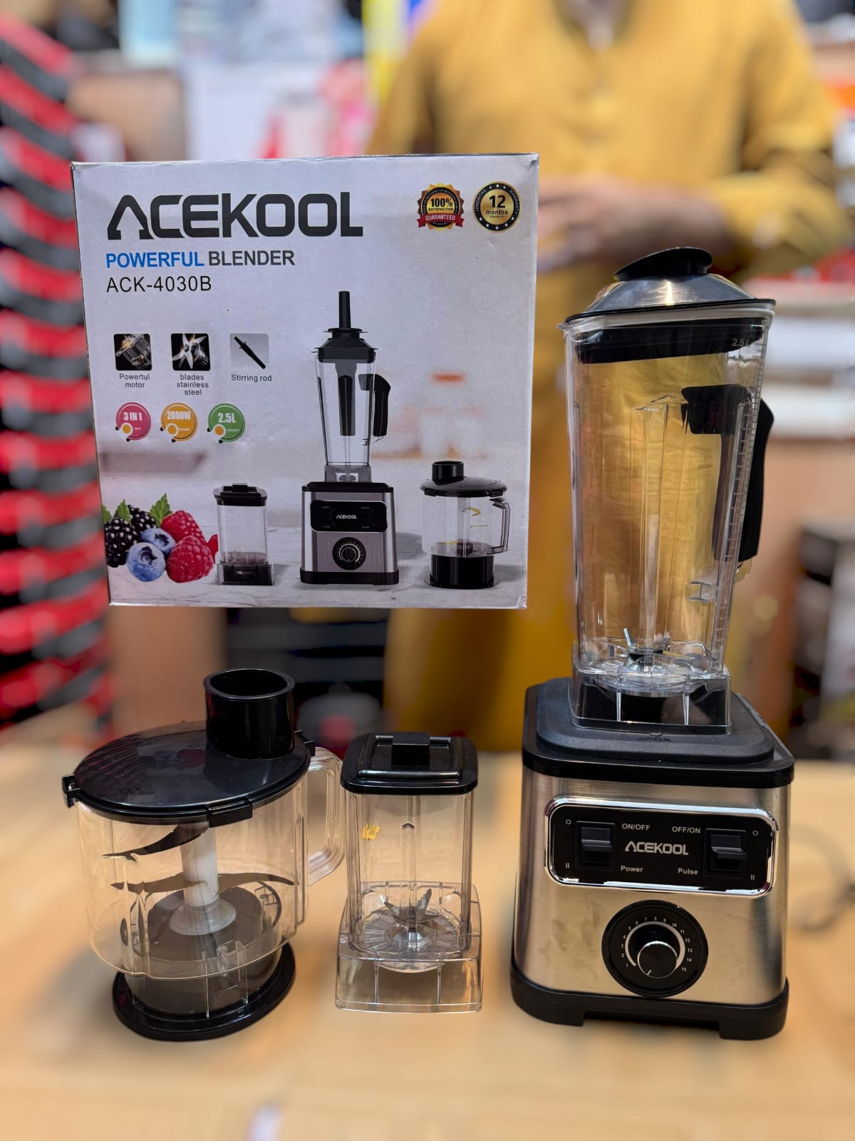 Acekool 3 in 1 Powerful Blender Set ACK-4030B