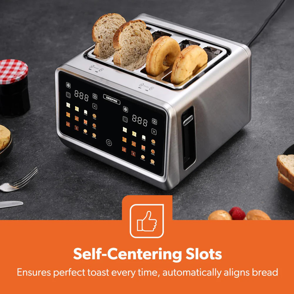 GEEPAS 5-in-1 DIGITAL 4 Slice Long Slot Toaster