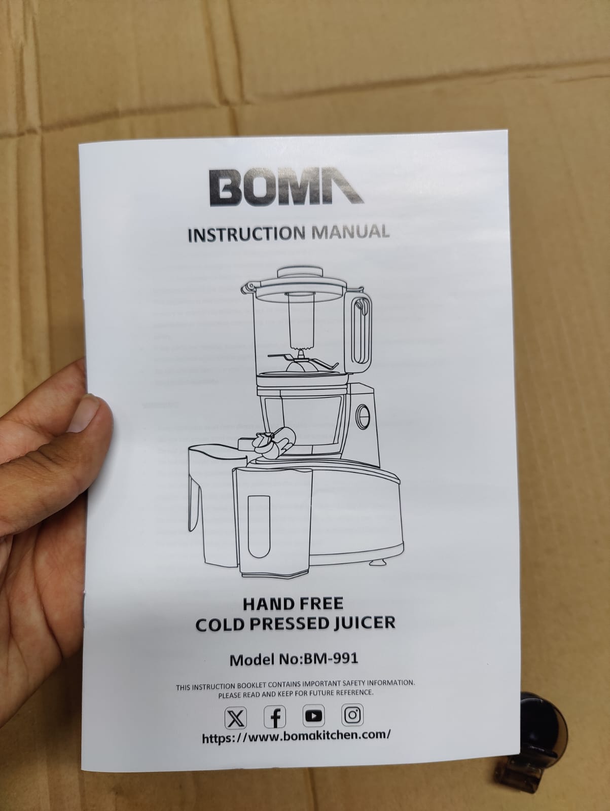 Boma 2 in 1 Full Mouth Cold Pressed Juicer BM-991