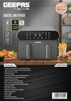 Geepas Digital Air Fryer-11L Capacity with 5.5 L Dual Baskets GAF37532