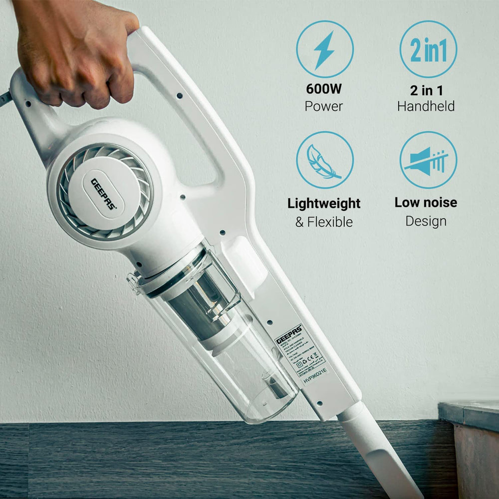 Geepas 2-in-1 Cordless Low-Noise Lightweight Stick Vacuum Cleaner GVC2596N