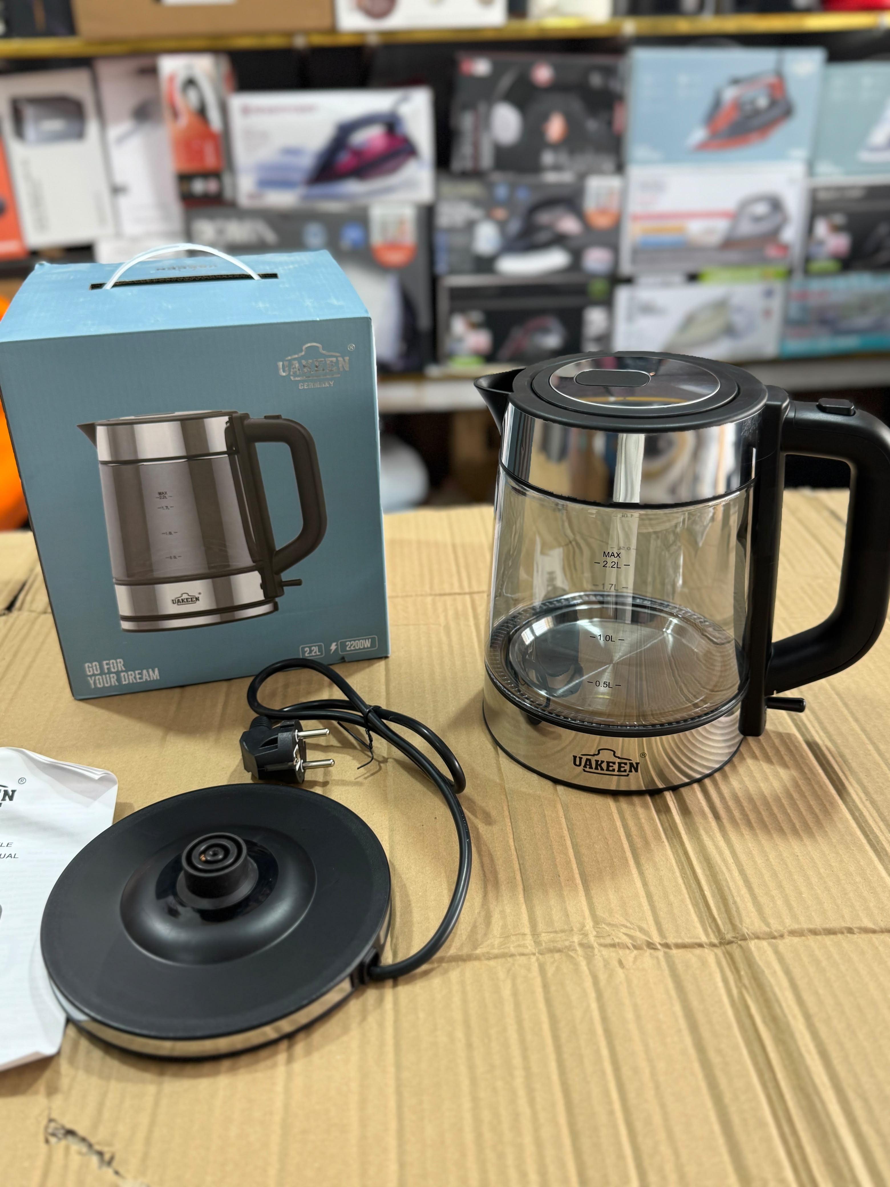 Uakeen Glass Electric Kettle ZL-006