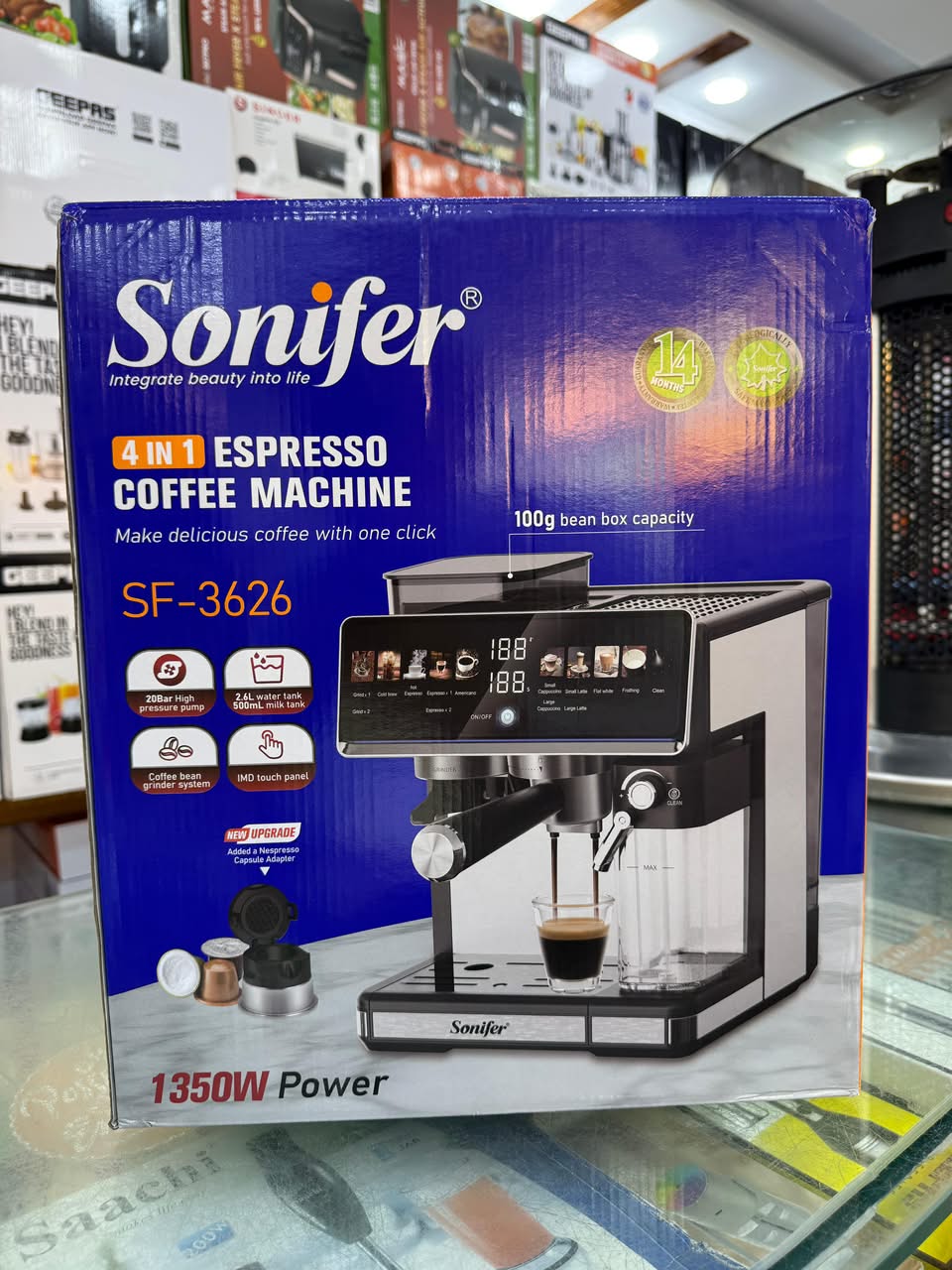 Sonifier 4-in-1 Espresso Coffee Maker with Grinder