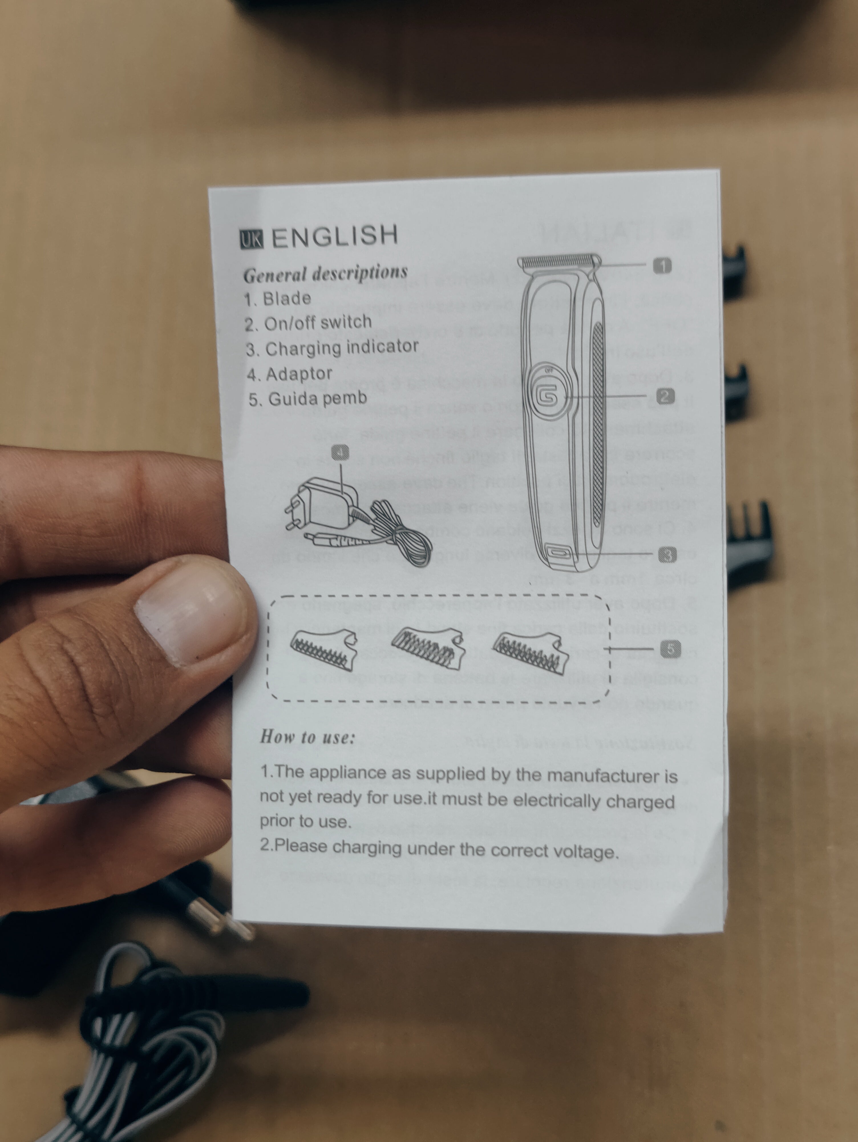 Geemy Gm6050 Professional Men Hair Trimmer