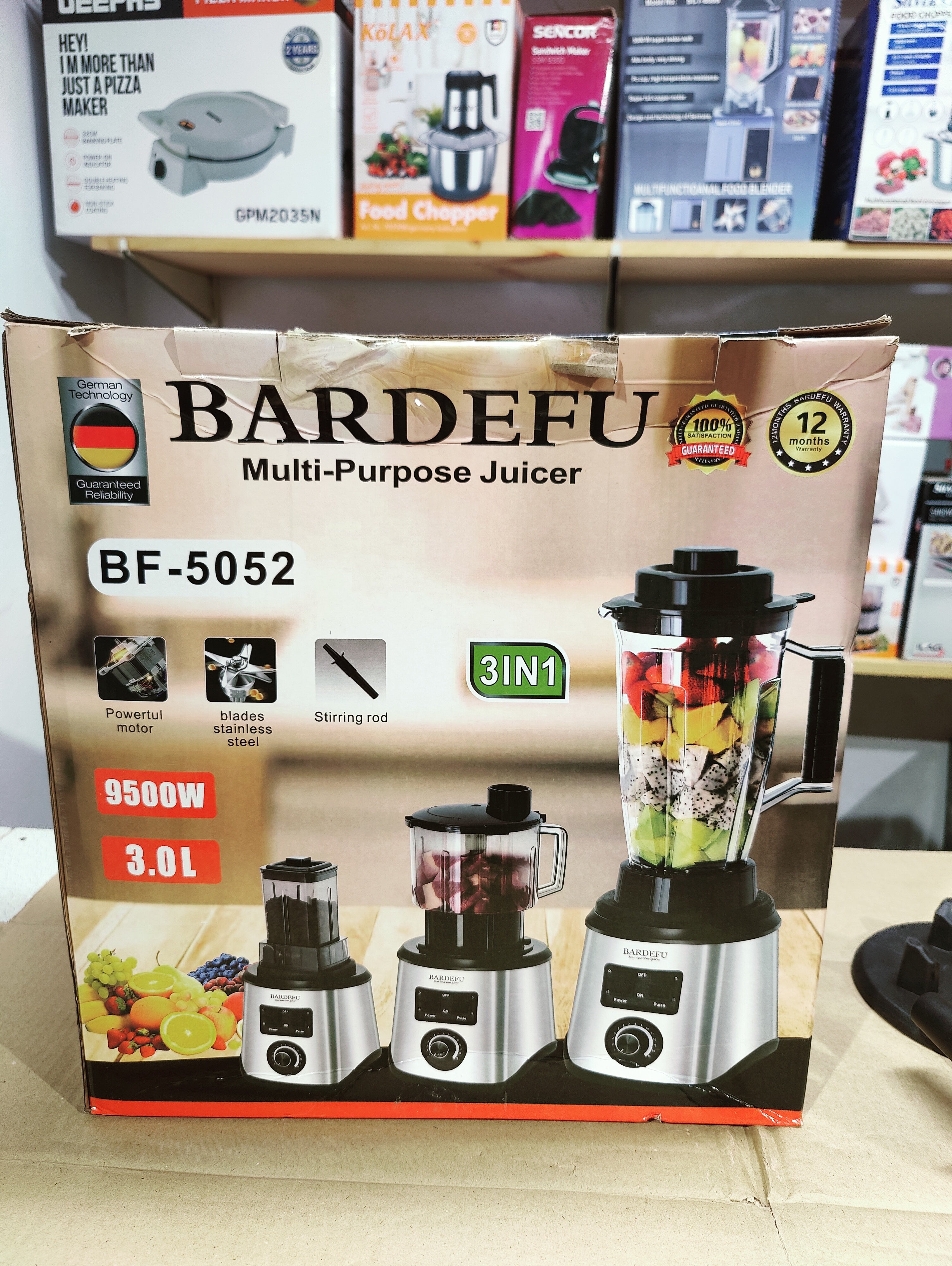 BARDEFU 3 in 1 Blender- Chopper & Grinder -Model 5052