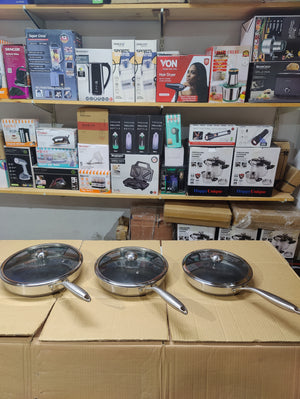Imported Honeycomb Frypan Laser Crafted Pan with Lid
