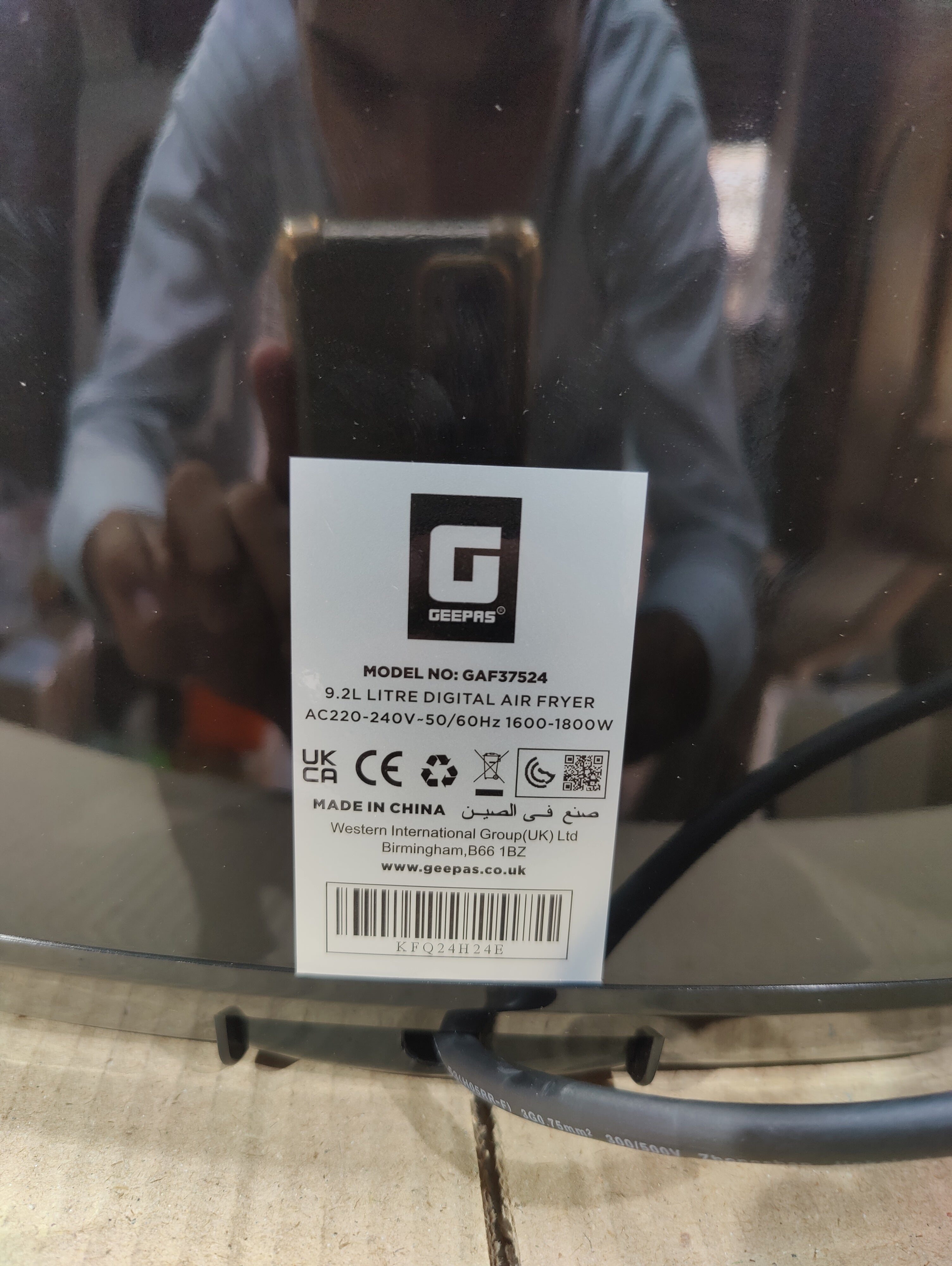 Geepas 9.2L Digital Air Fryer 37524