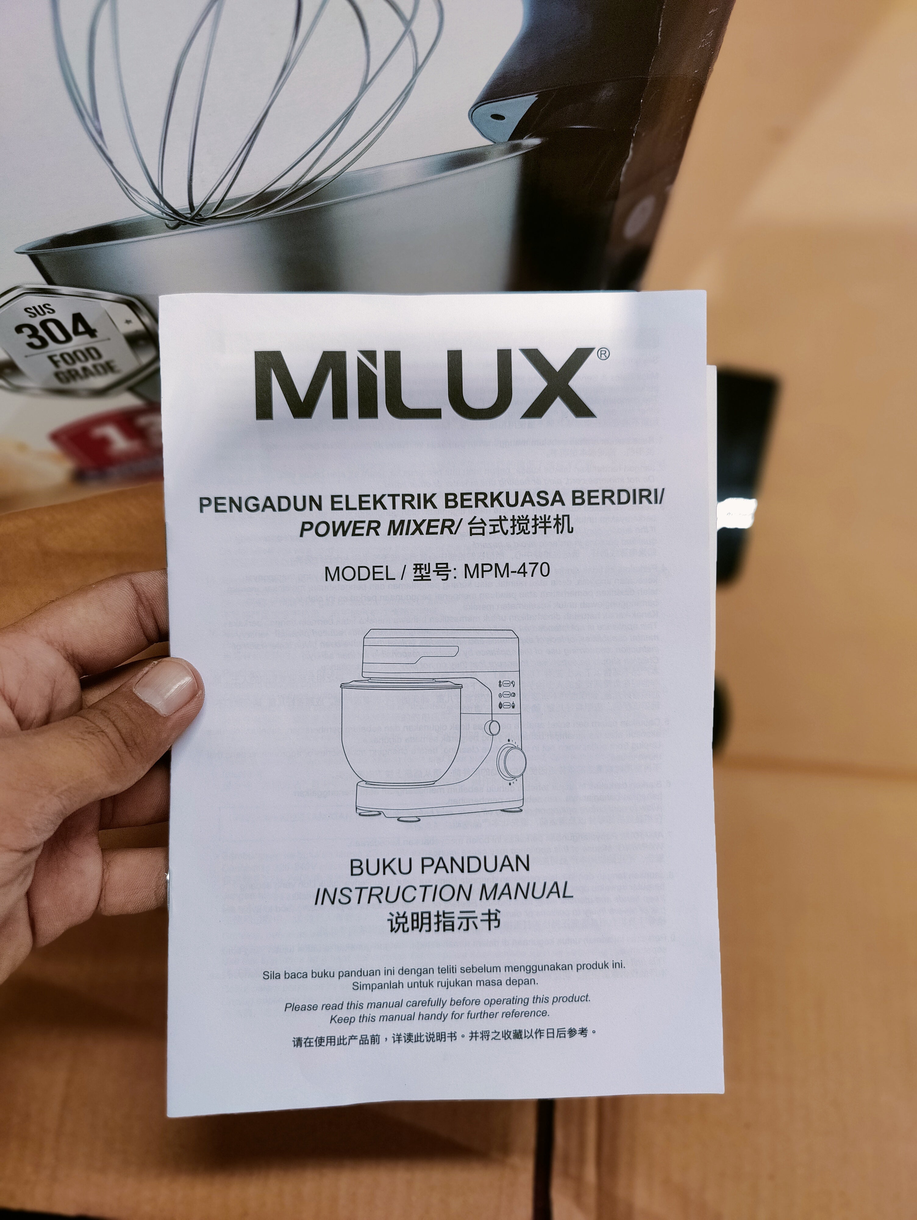 Imported Milux 4.7L Professional Stand Mixer