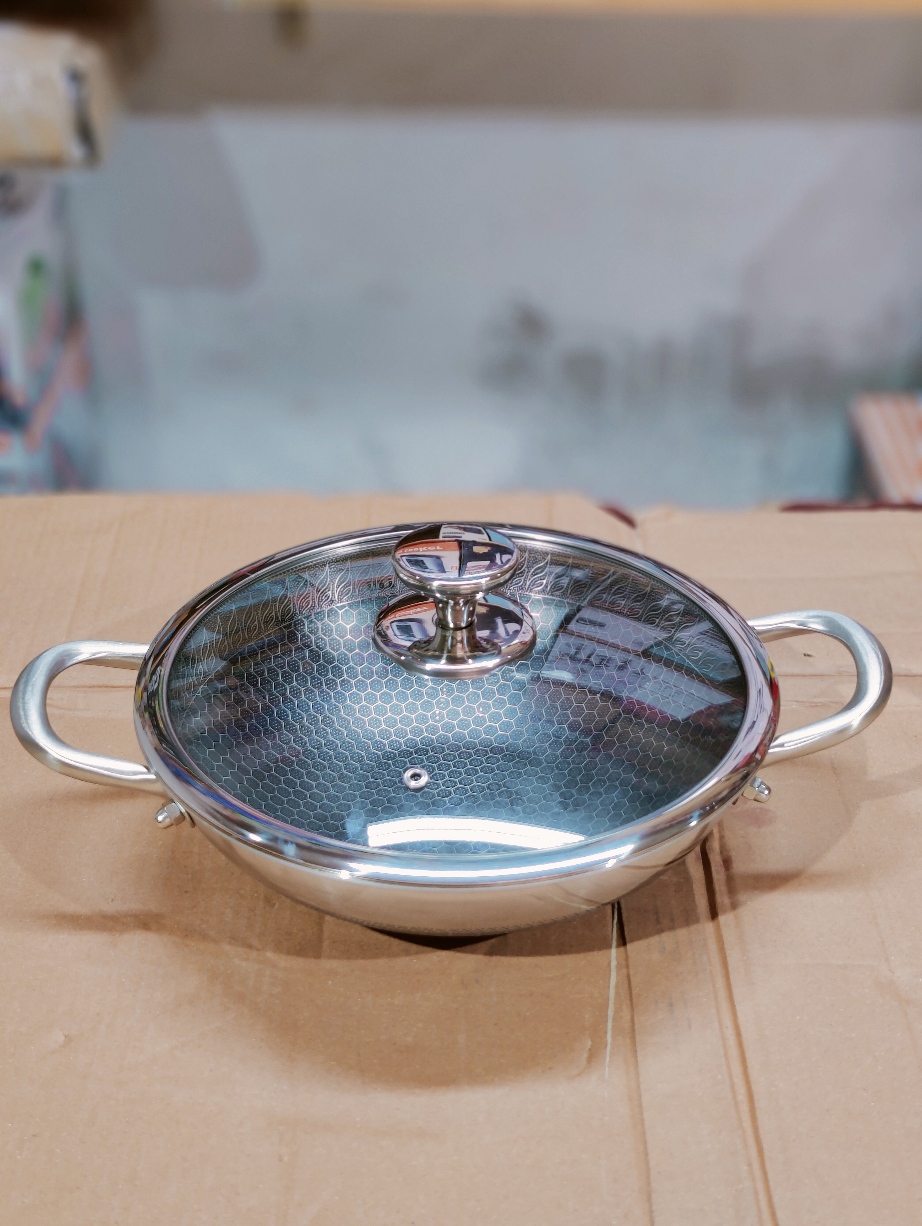 Honeycomb Laser Coated Oval Shape 6pcs Cookware Set