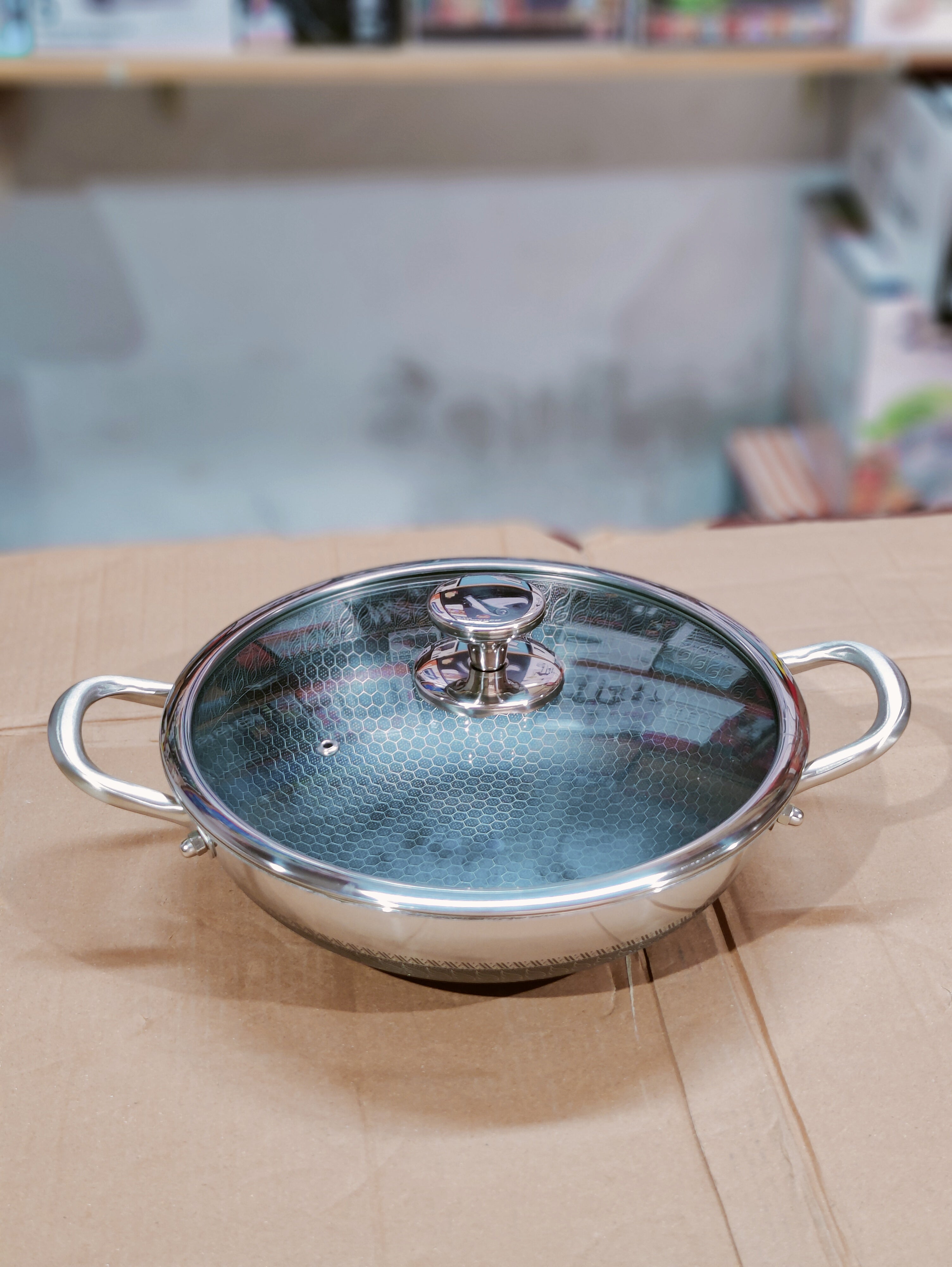 Honeycomb Laser Coated Oval Shape 6pcs Cookware Set