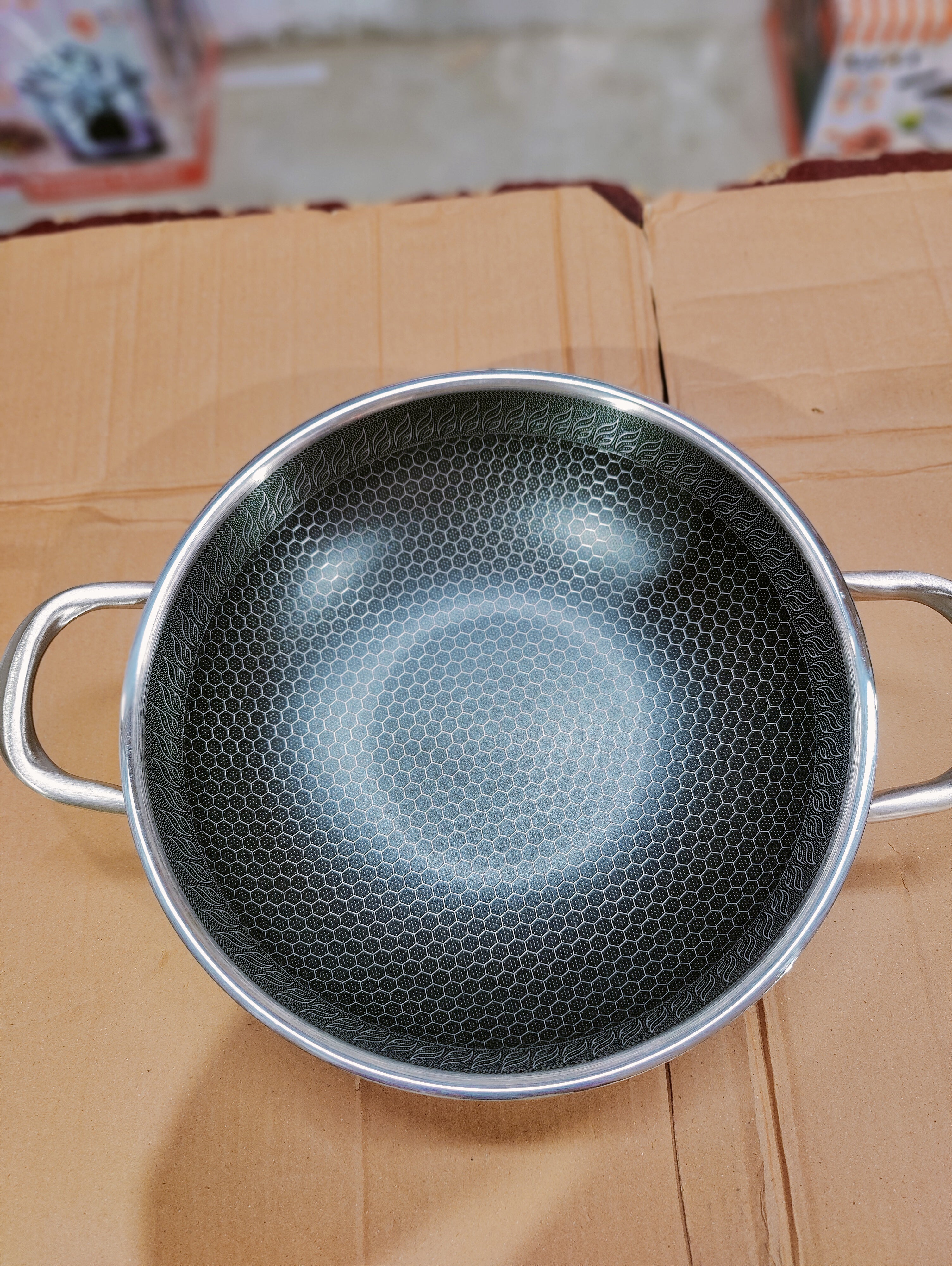 Honeycomb Laser Coated Oval Shape 6pcs Cookware Set