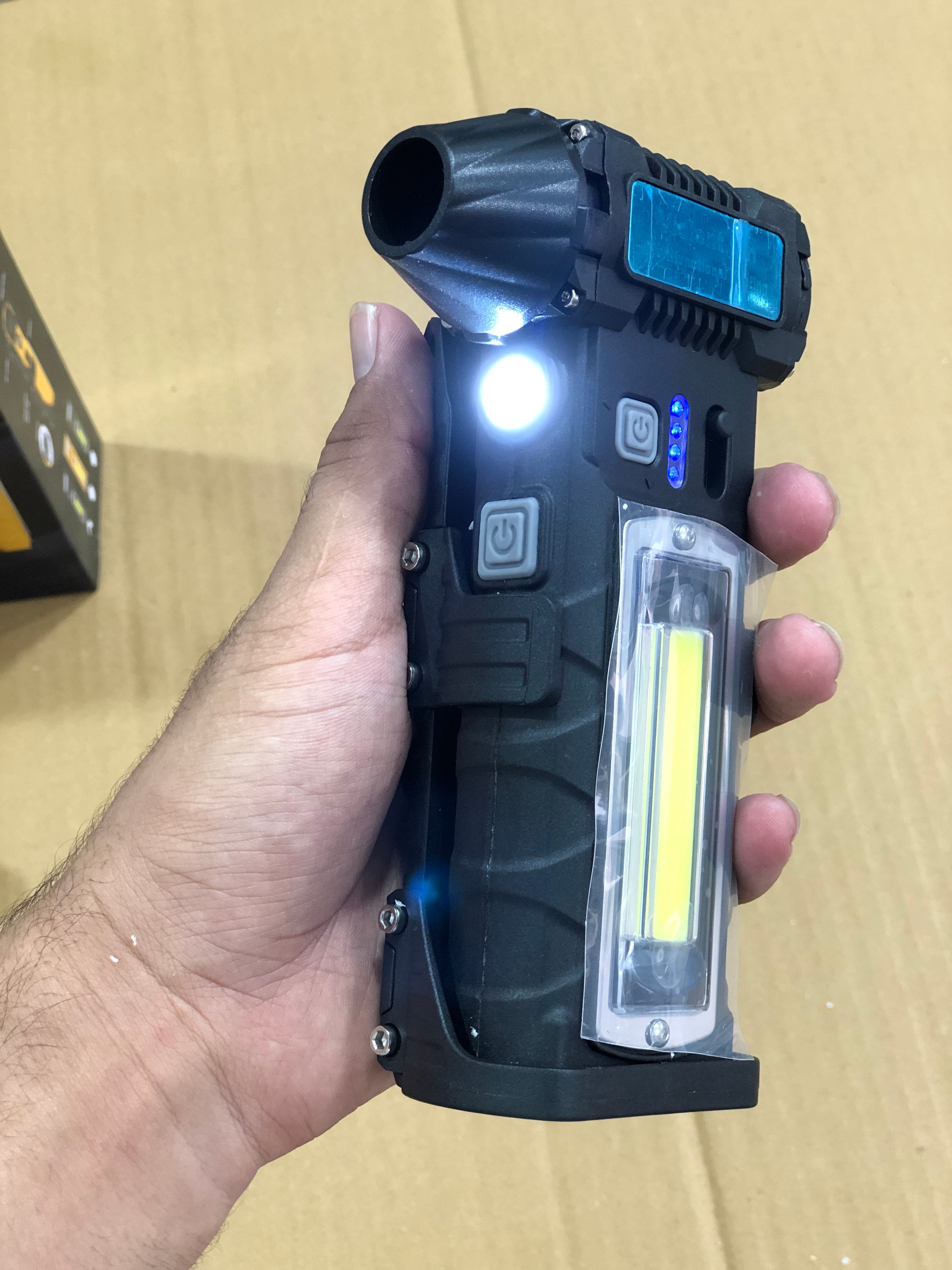 Turbo Jet Blower 5in 1 Fan Powerful Flashlight with Cuter