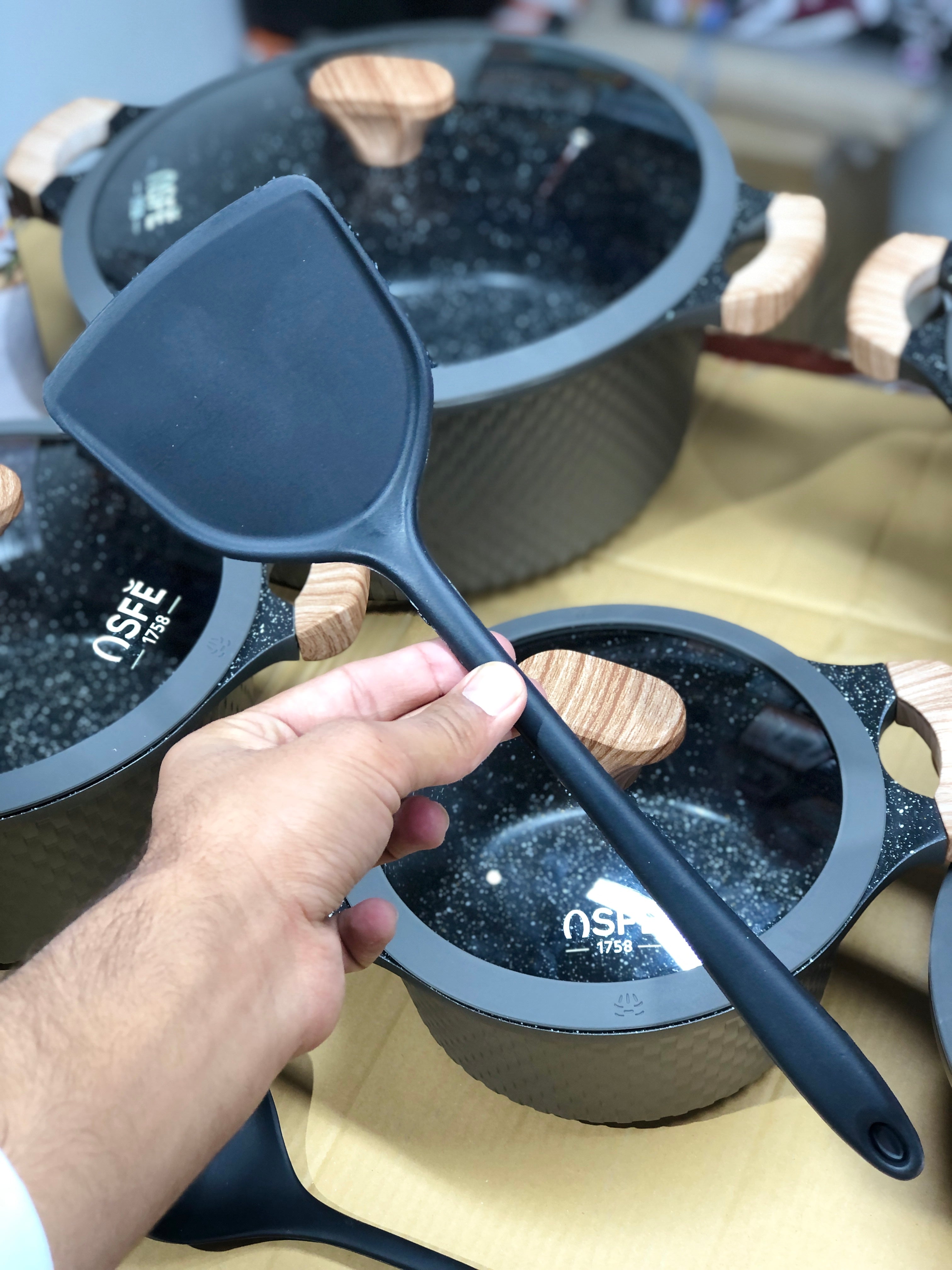 Osfe 12pcs Granite Induction Based Cookware Set