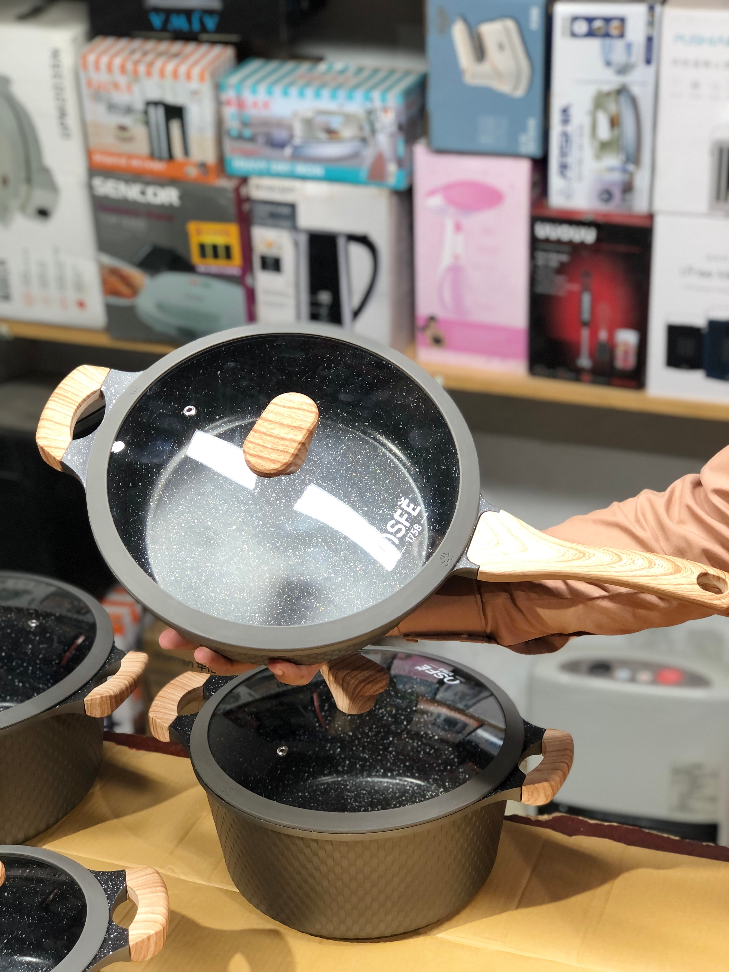 Osfe 12pcs Granite Induction Based Cookware Set