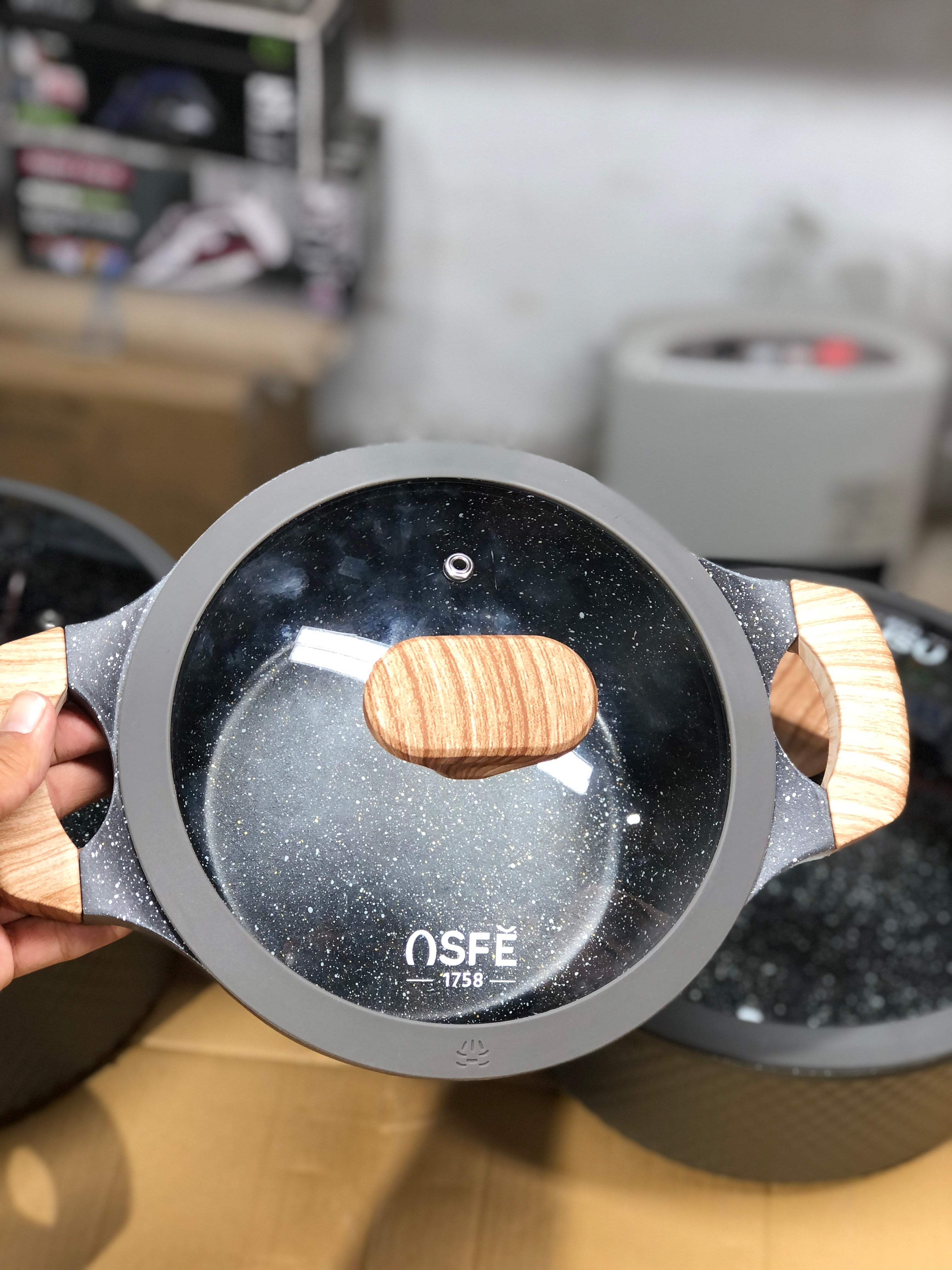 Osfe 12pcs Granite Induction Based Cookware Set