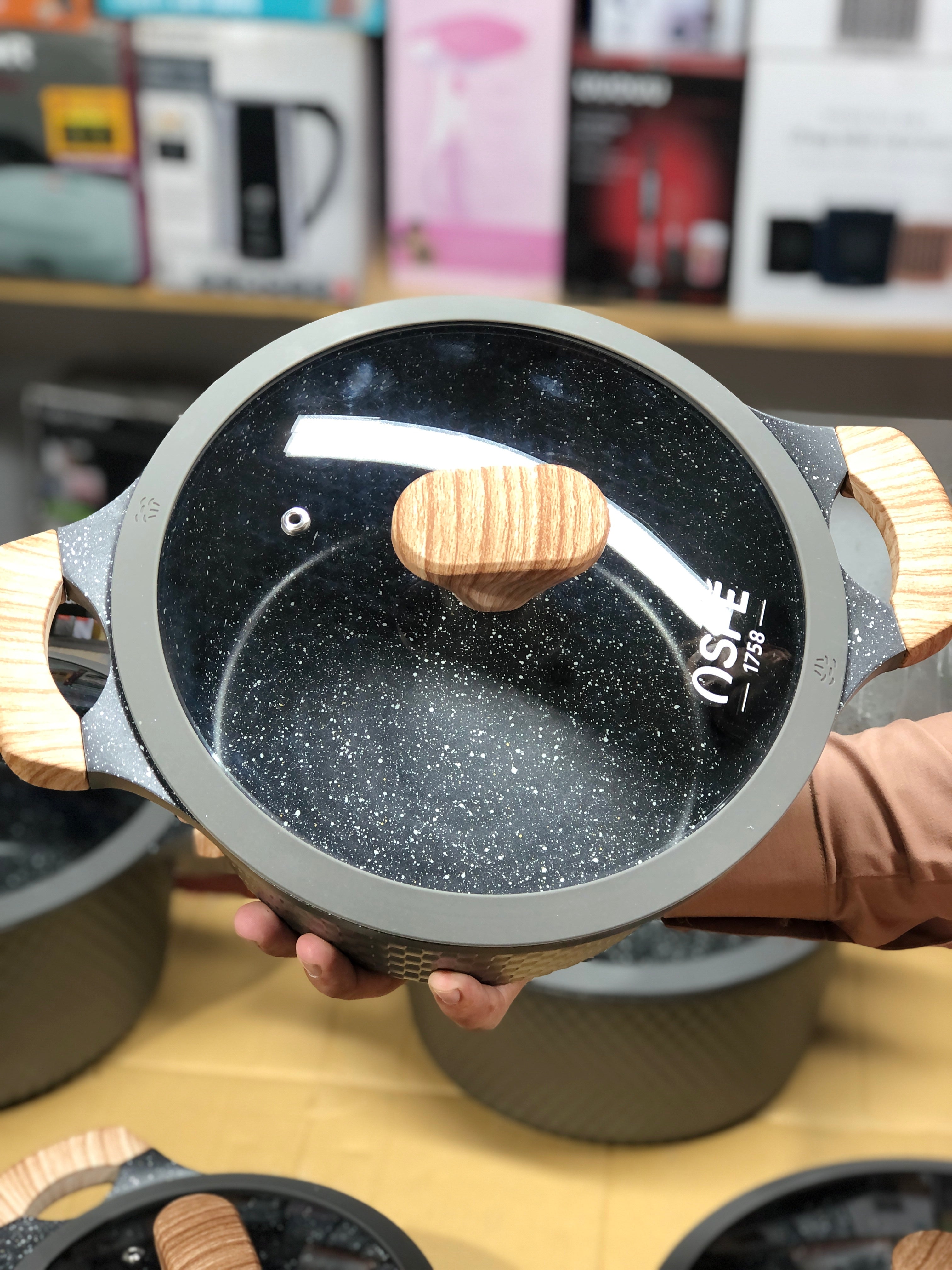 Osfe 12pcs Granite Induction Based Cookware Set