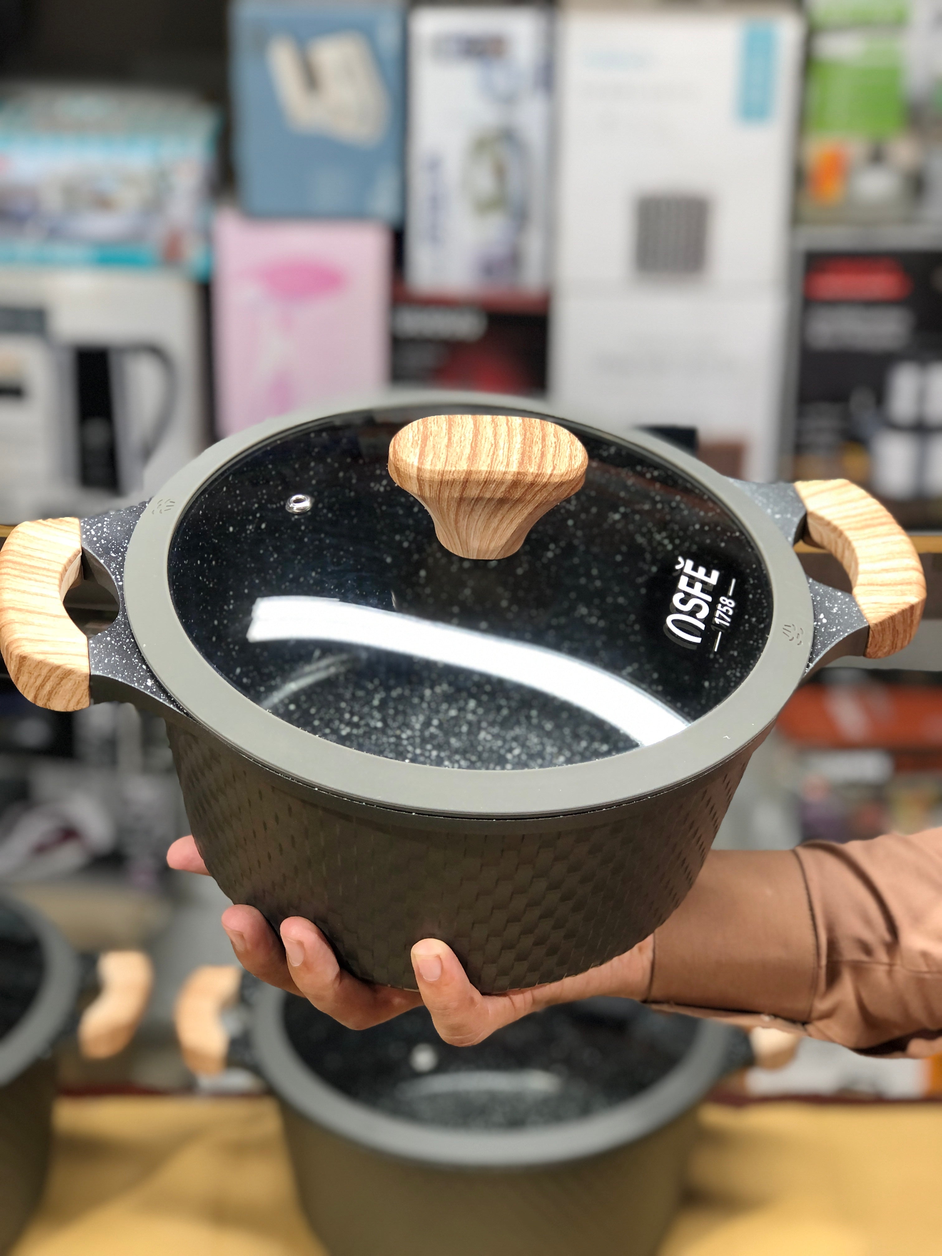 Osfe 12pcs Granite Induction Based Cookware Set