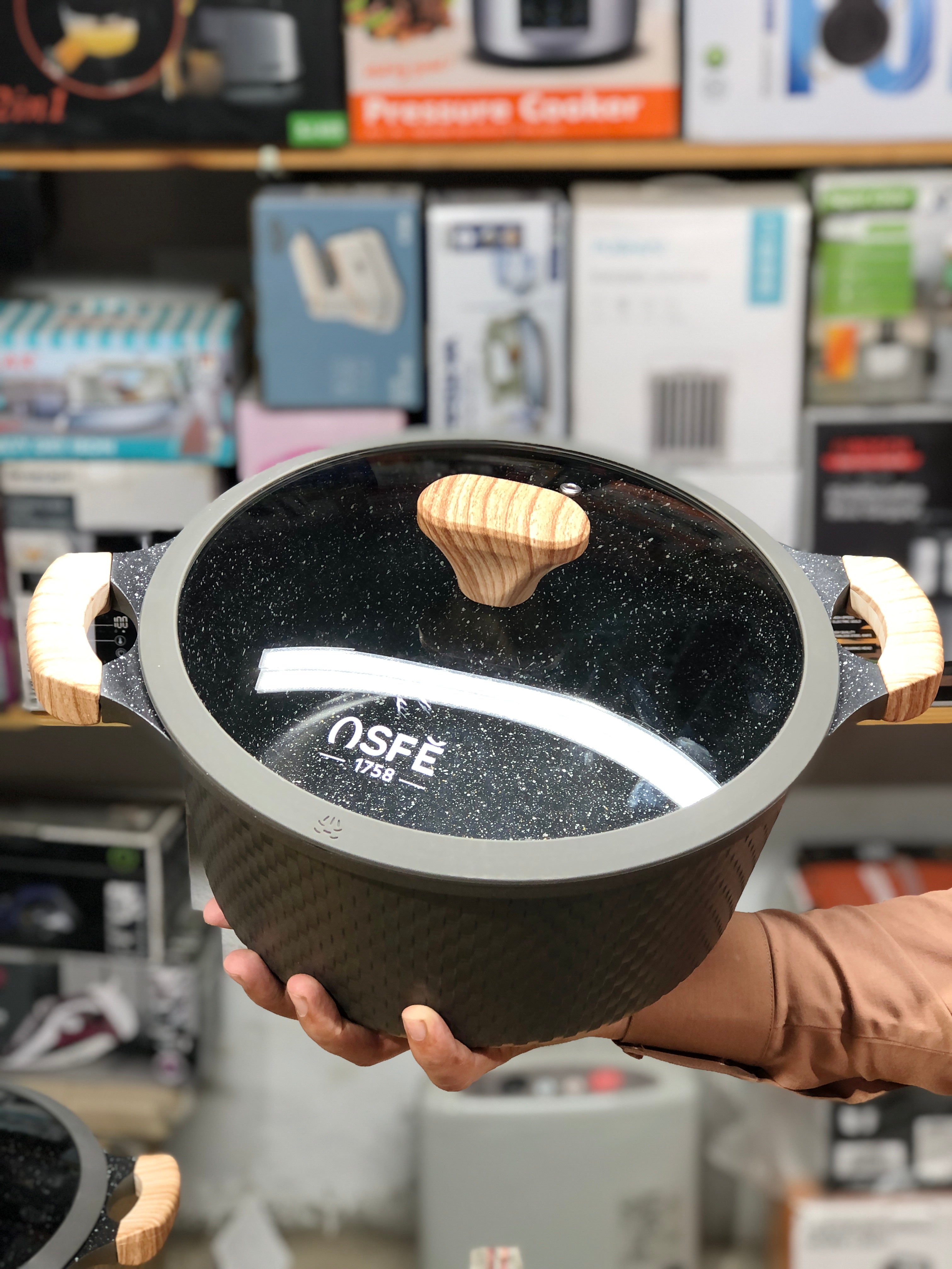 Osfe 12pcs Granite Induction Based Cookware Set