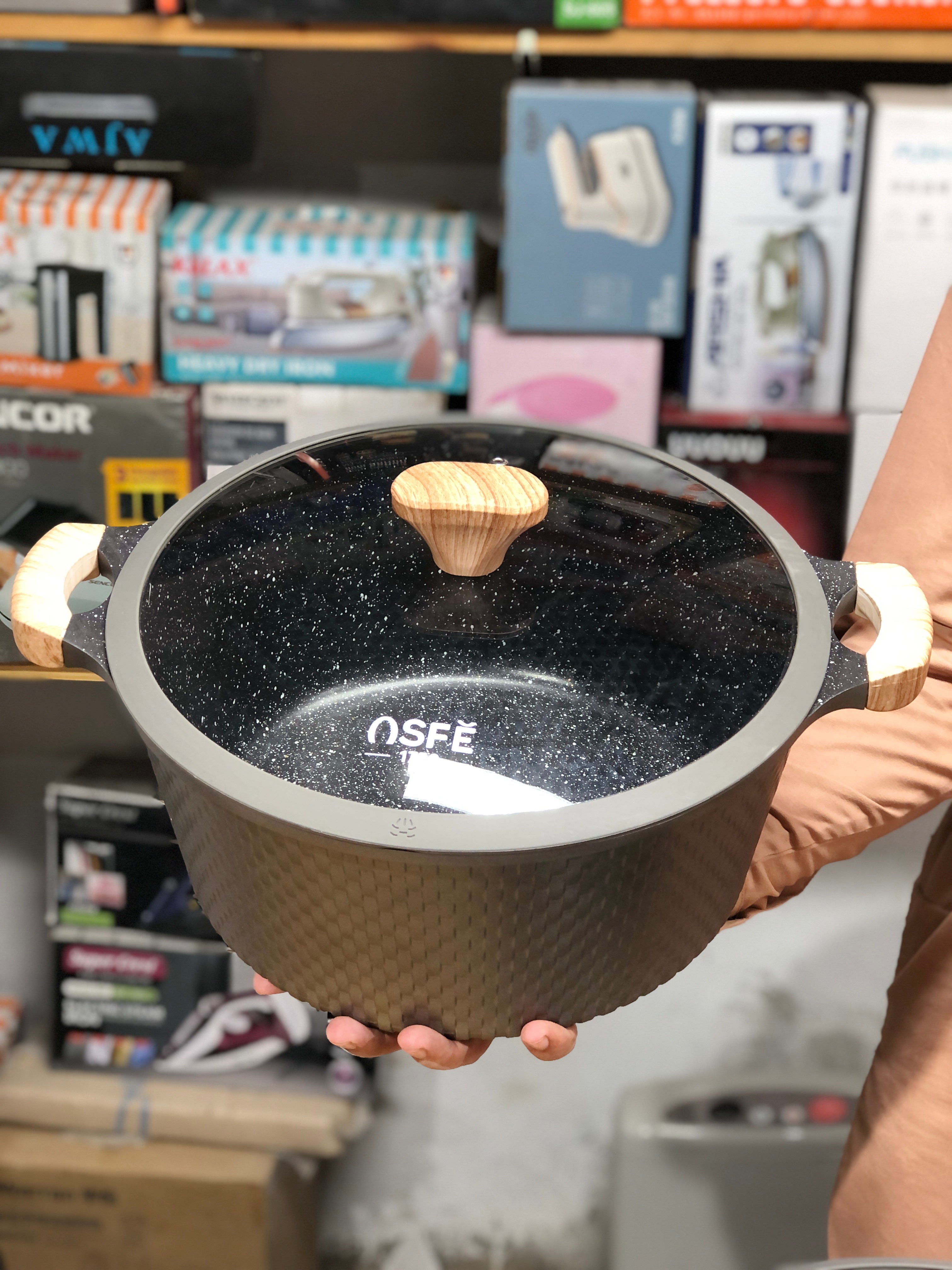 Osfe 12pcs Granite Induction Based Cookware Set