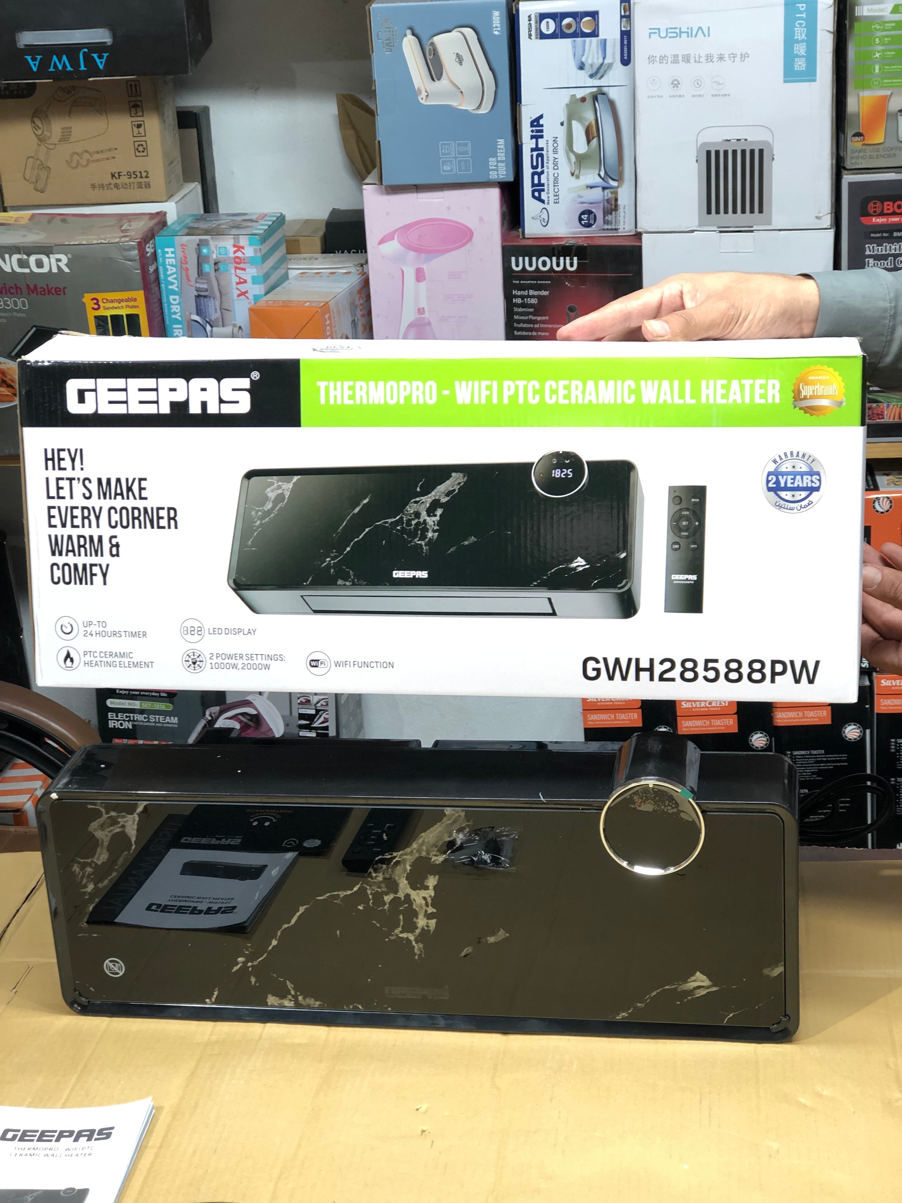 Geepas Thermopro Wifi PTC Ceramic Wall Heater 28588