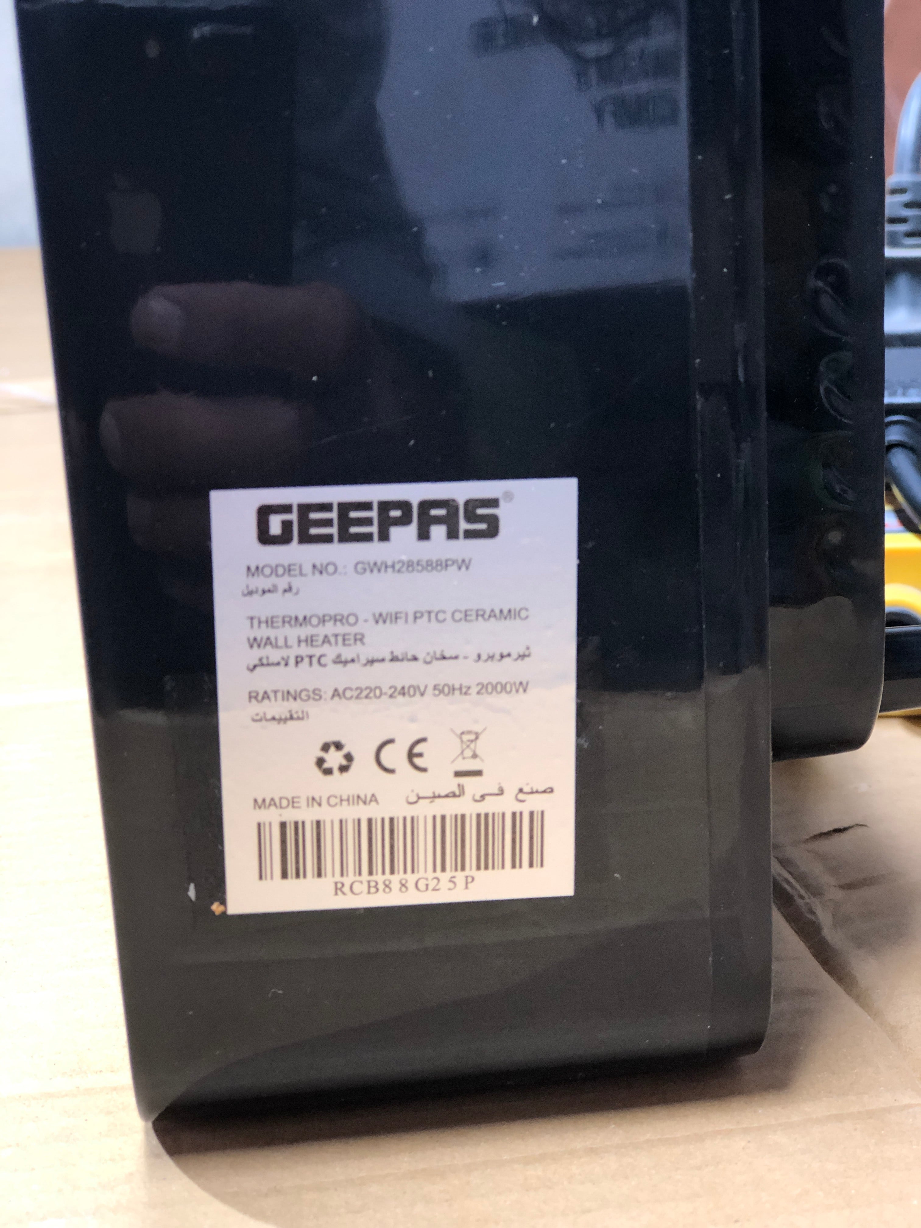 Geepas Thermopro Wifi PTC Ceramic Wall Heater 28588