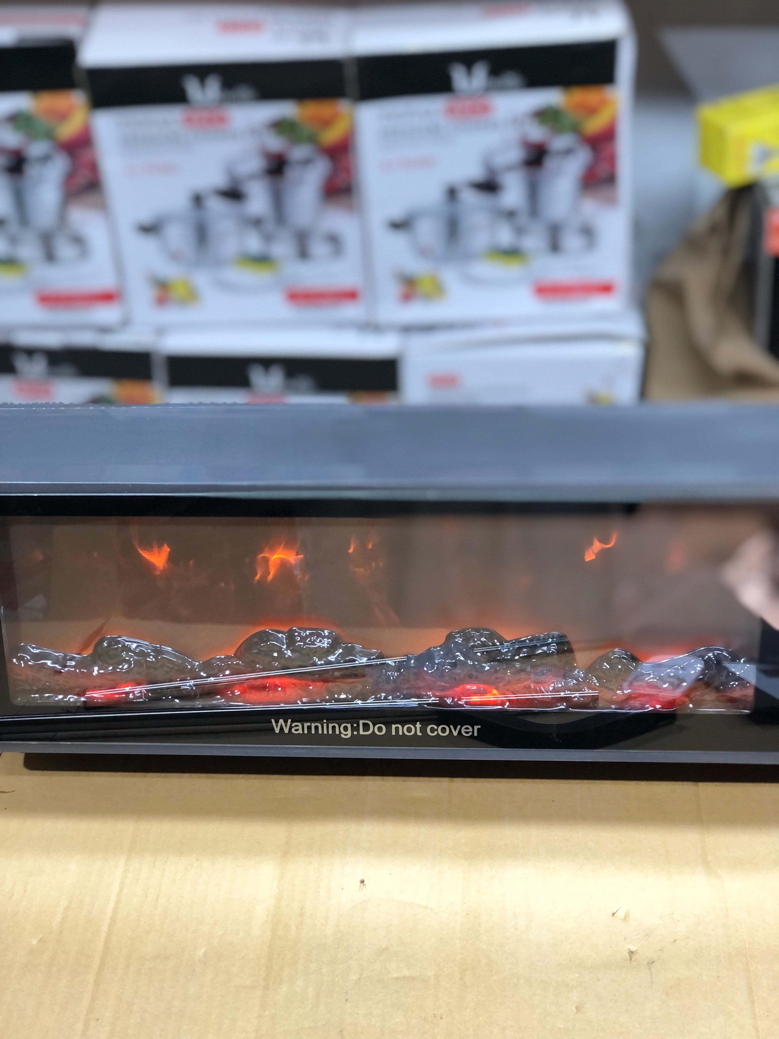 Geepas Wall Mounted 3D Flame Touch Display Blower Heater GRH28524P