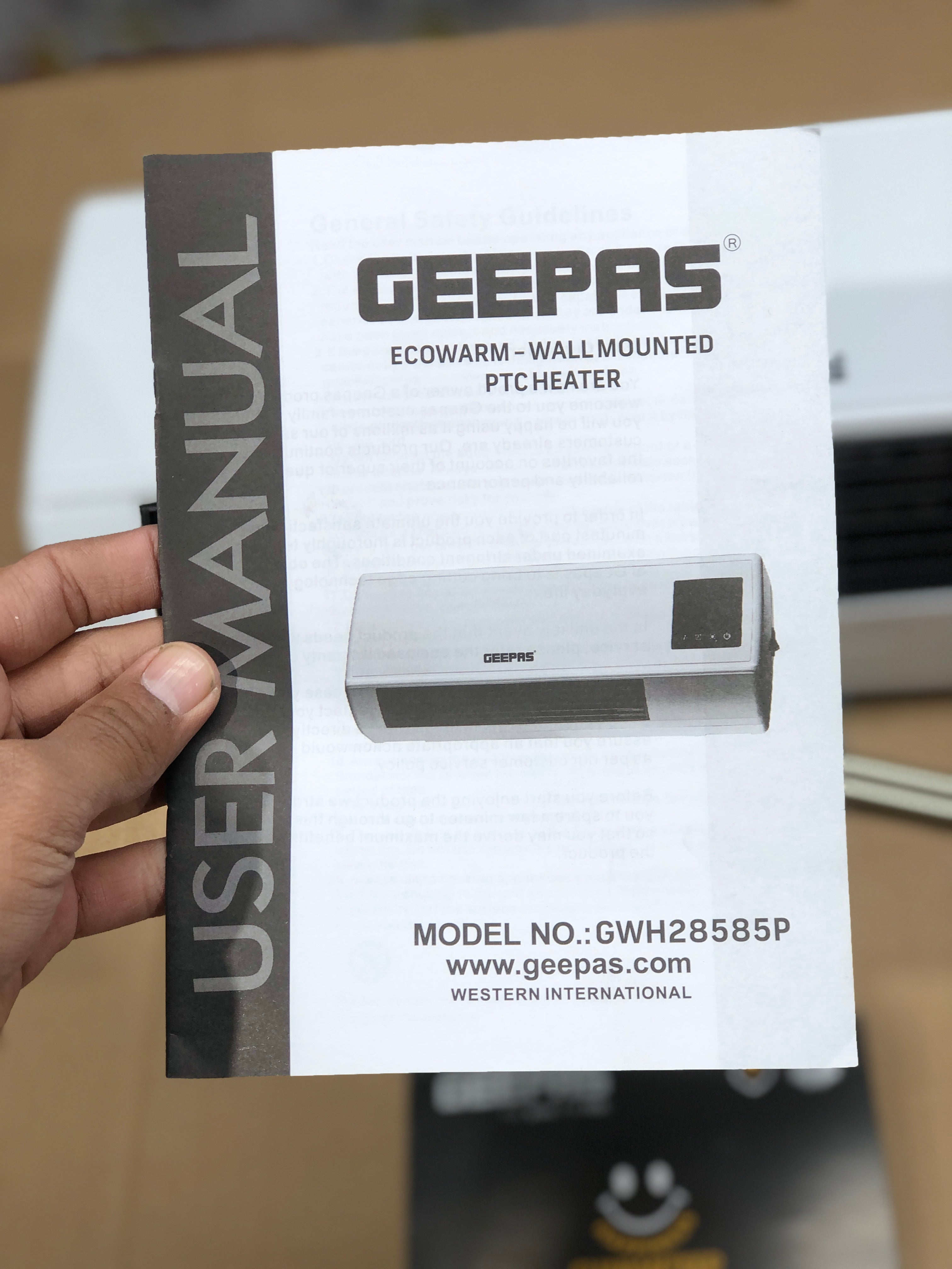 Geepas Ecowarm Wall Mounted PTC Heater 28585