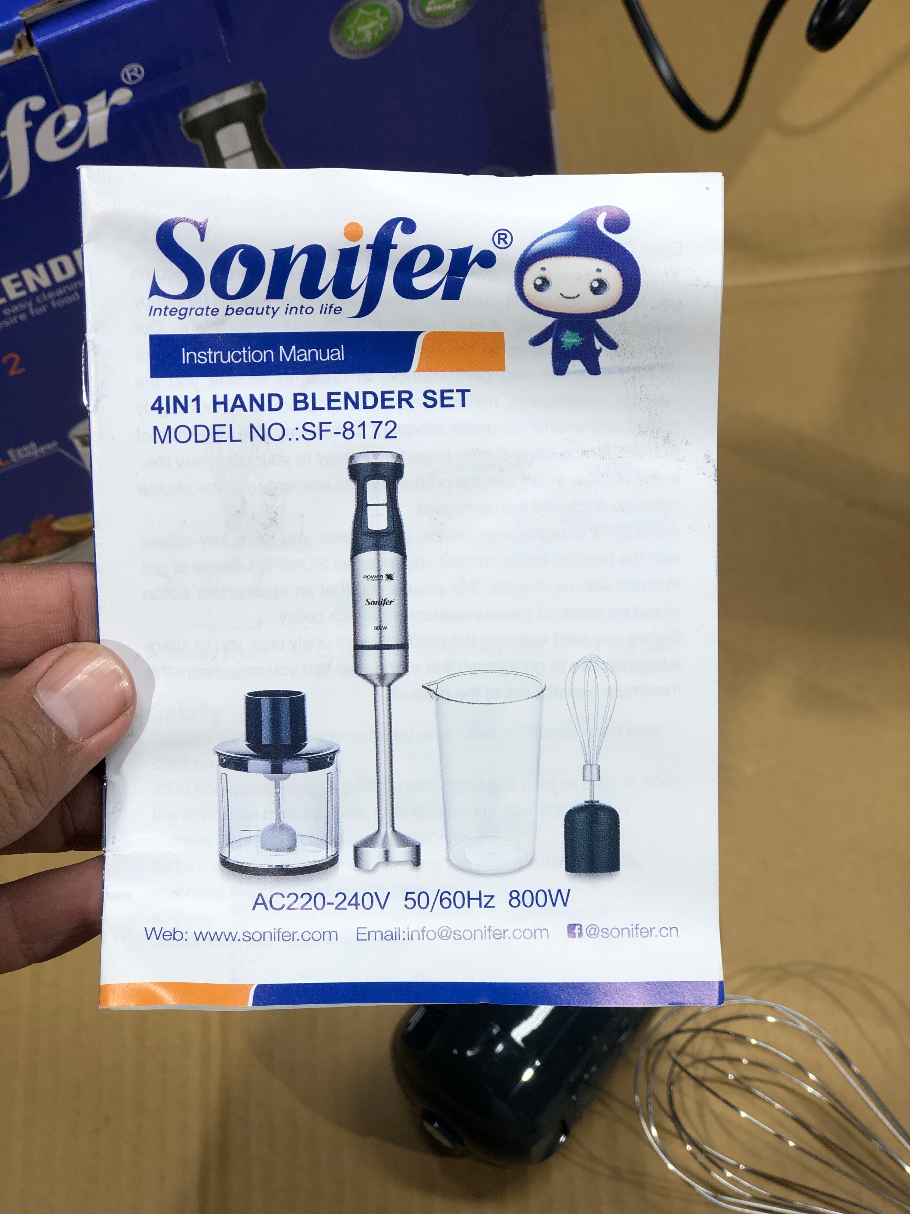 Sonifer 4 in 1 Hand Blender Set