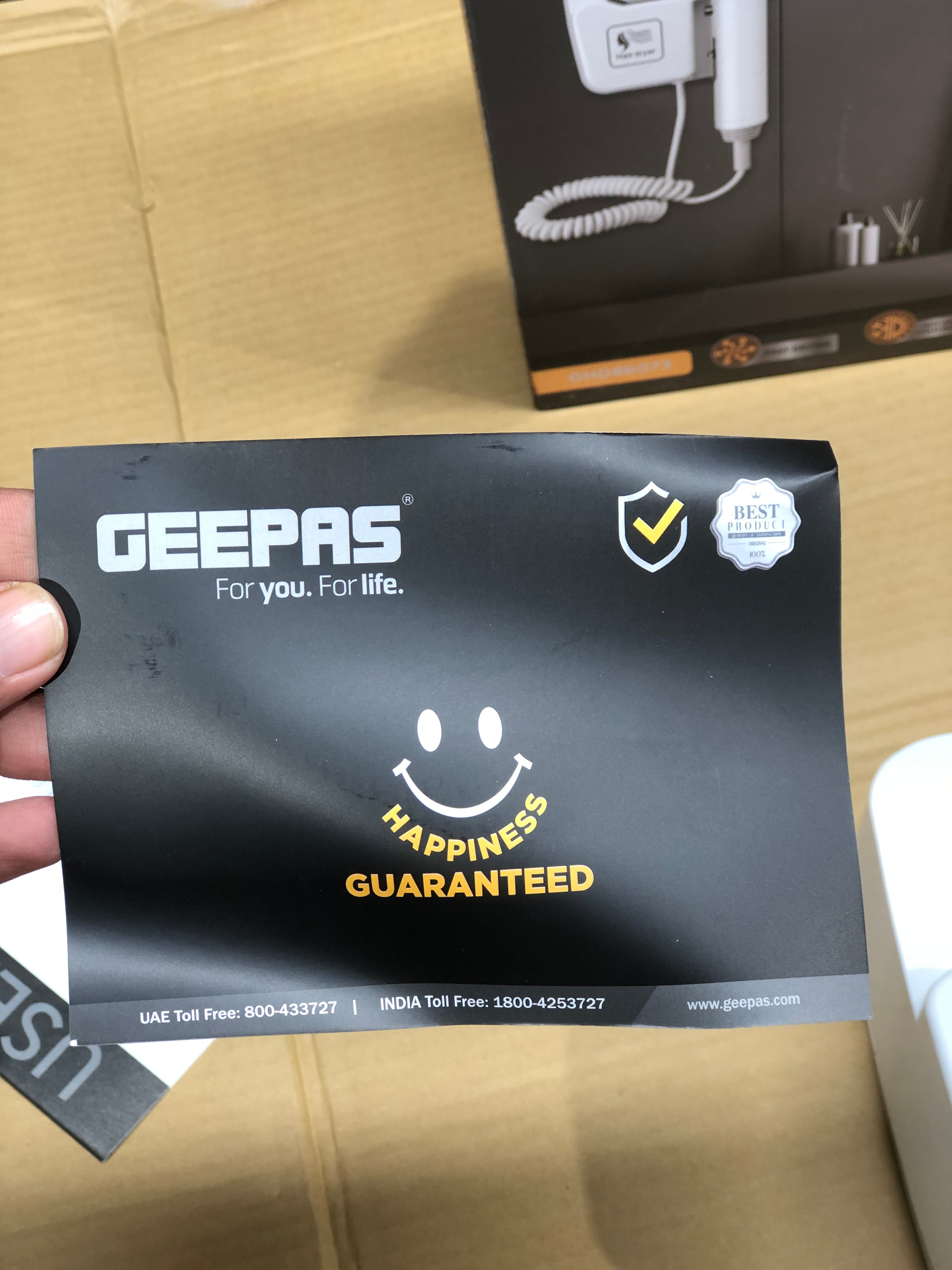 Geepas 1200W Wall Mounted Hair Dryer 86073