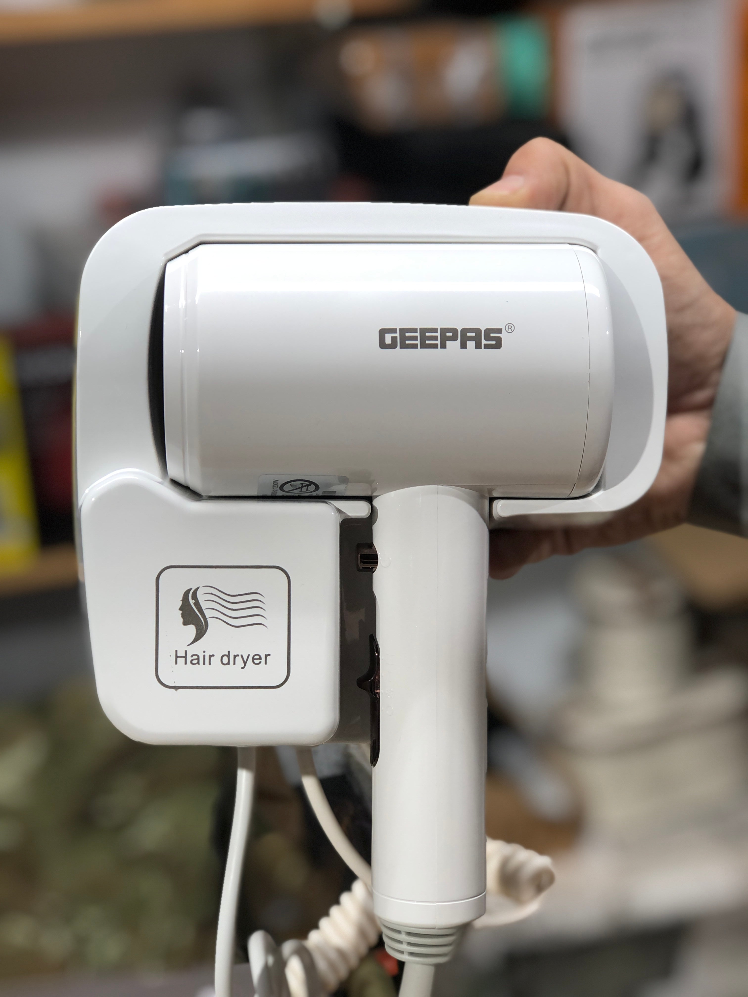 Geepas 1200W Wall Mounted Hair Dryer 86073