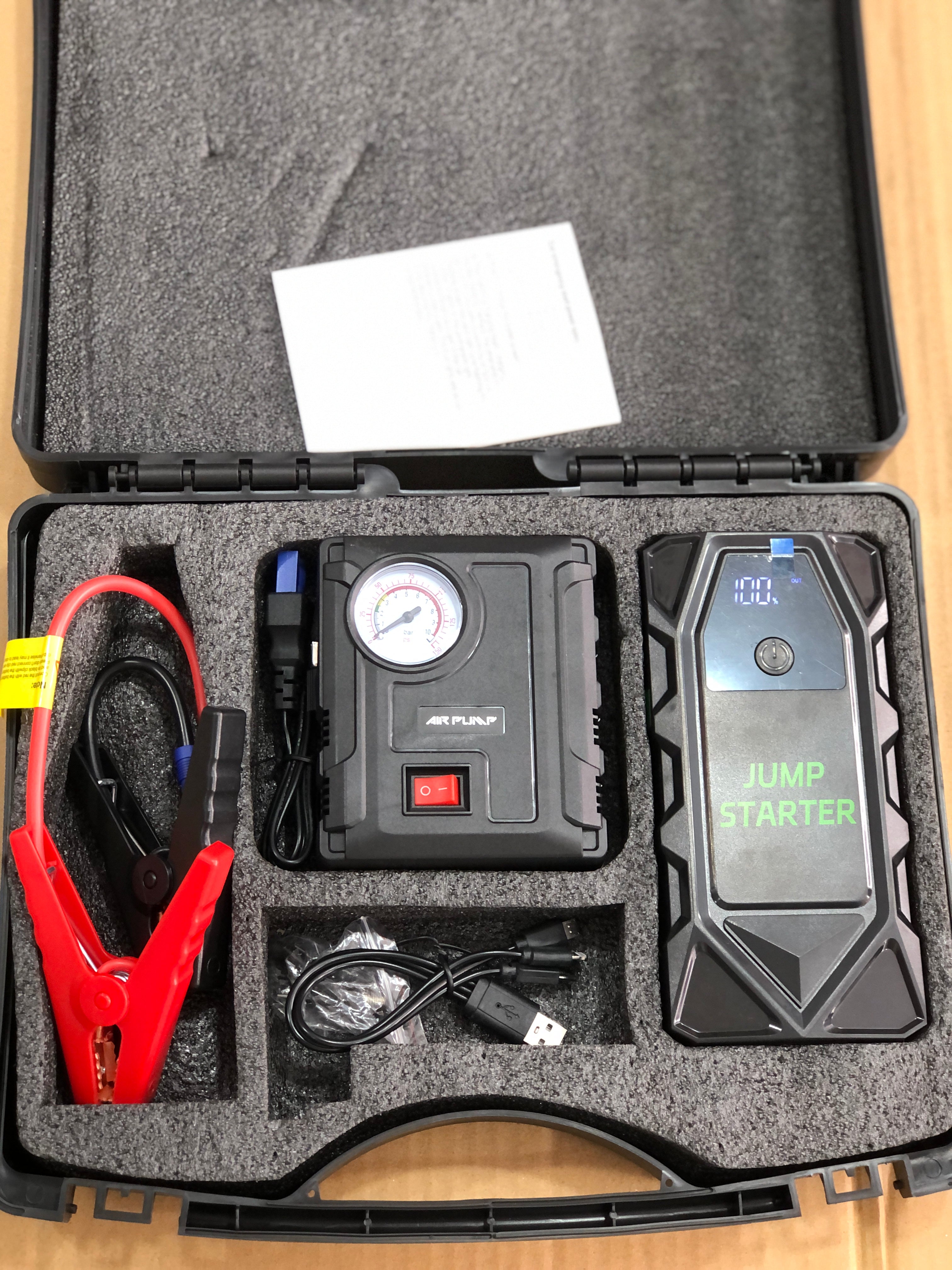 HW-0353 Multifunction Car Jump Starter – Portable Battery Booster with Carrying Case