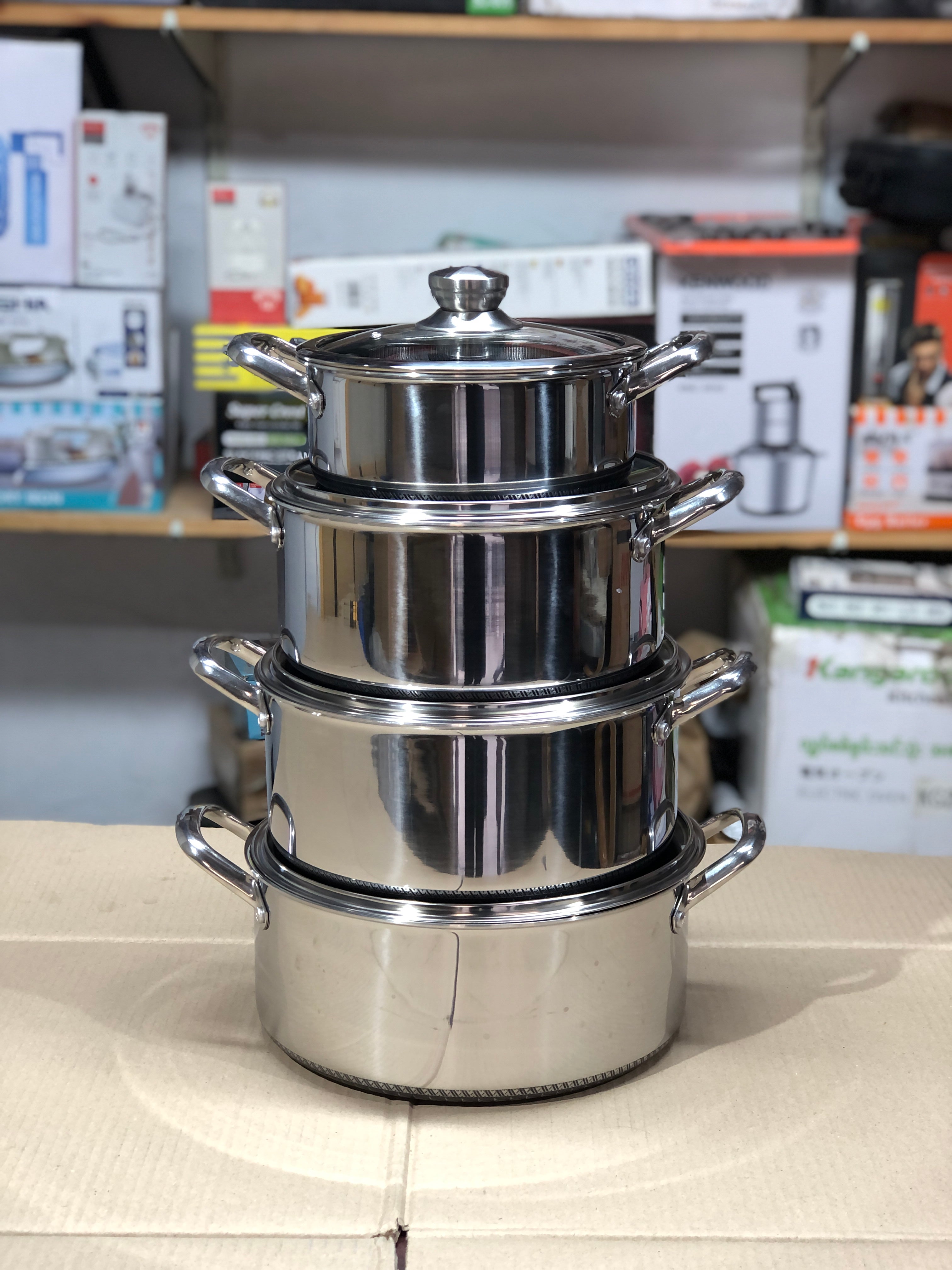 Imported Honey Comb Deep Open 4pc Cookware Set