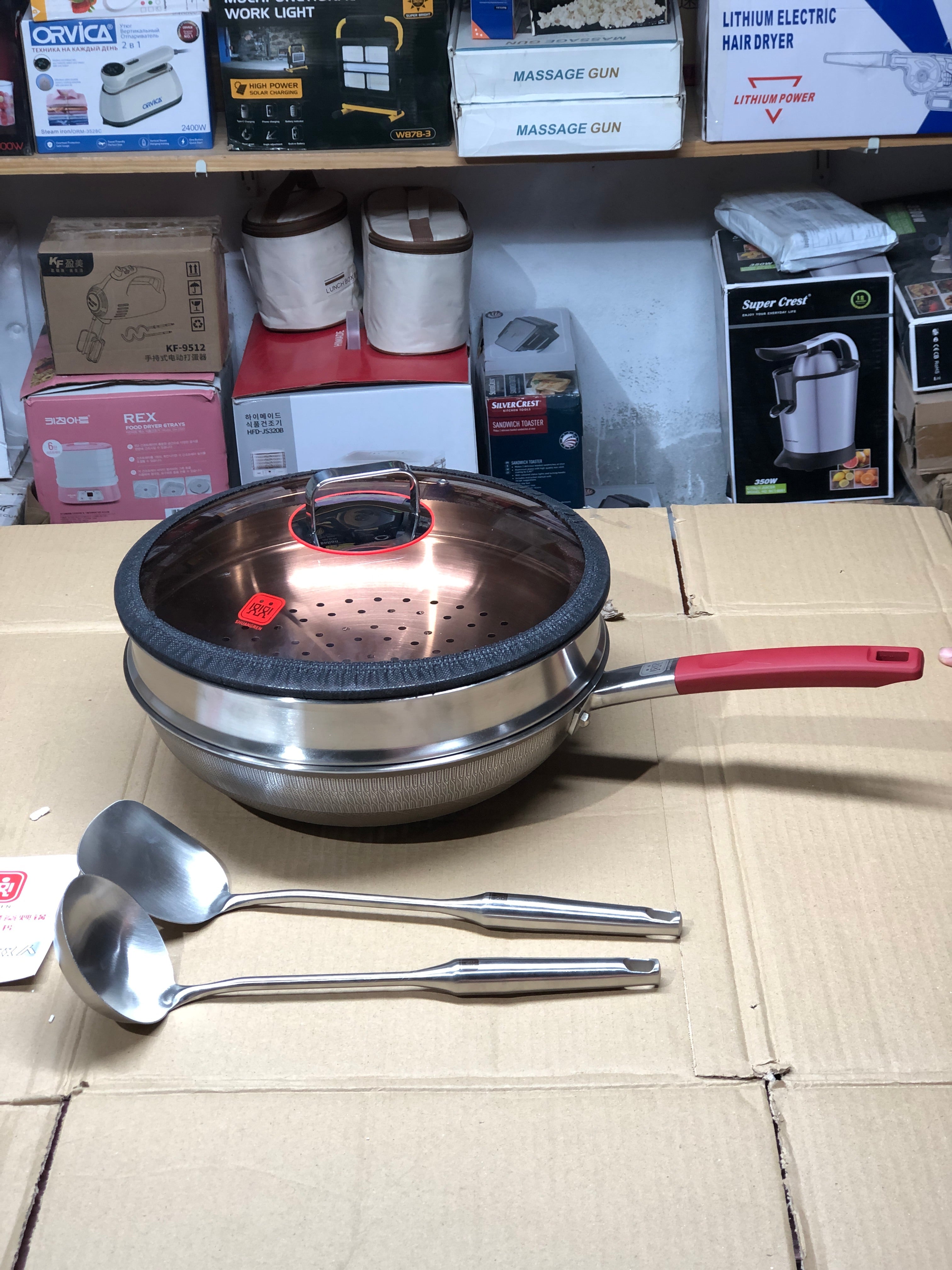 Imported Premium Quality 4 in 1 Laser Coated Deep Pan & Steamer