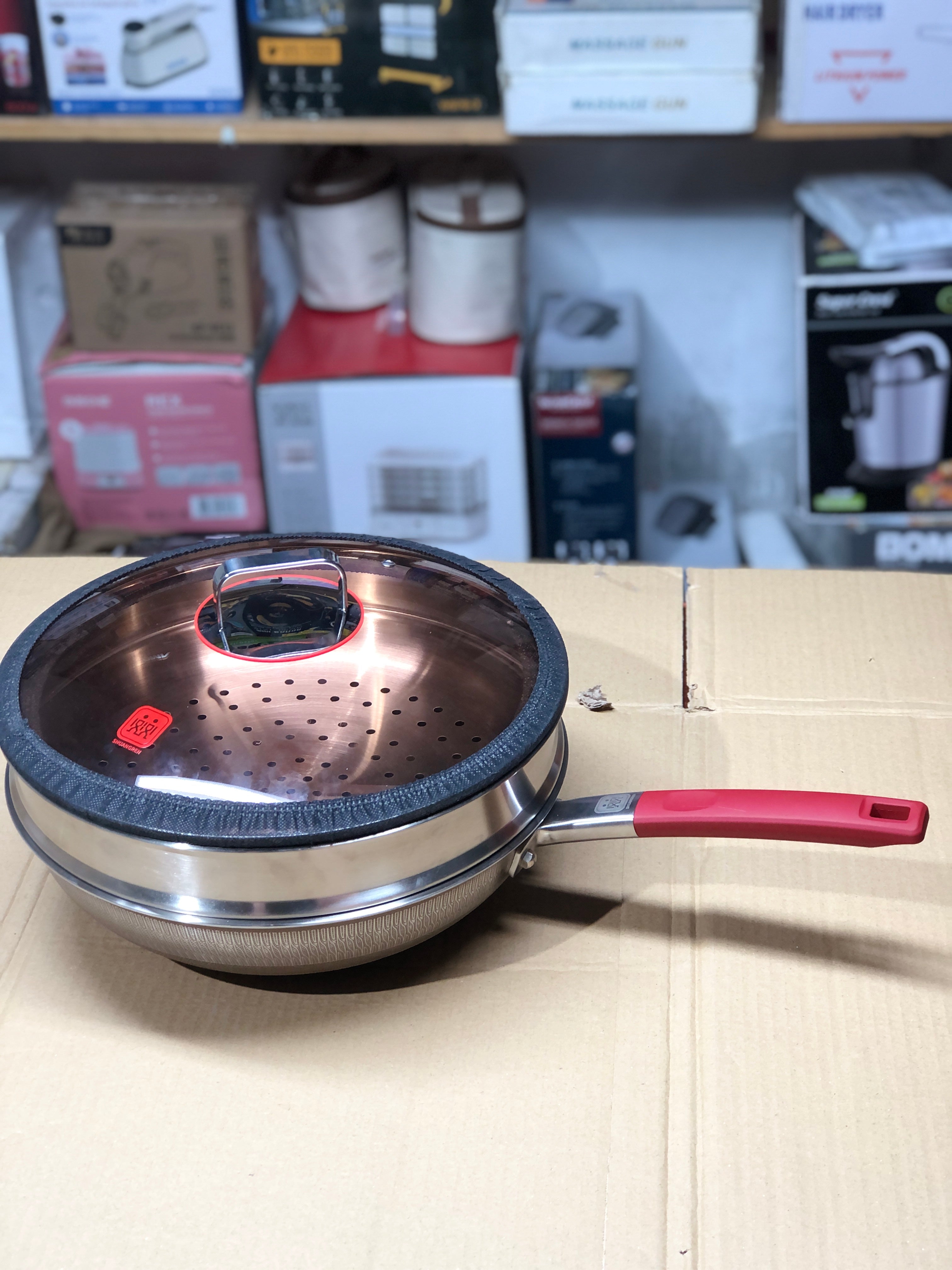 Imported Premium Quality 4 in 1 Laser Coated Deep Pan & Steamer