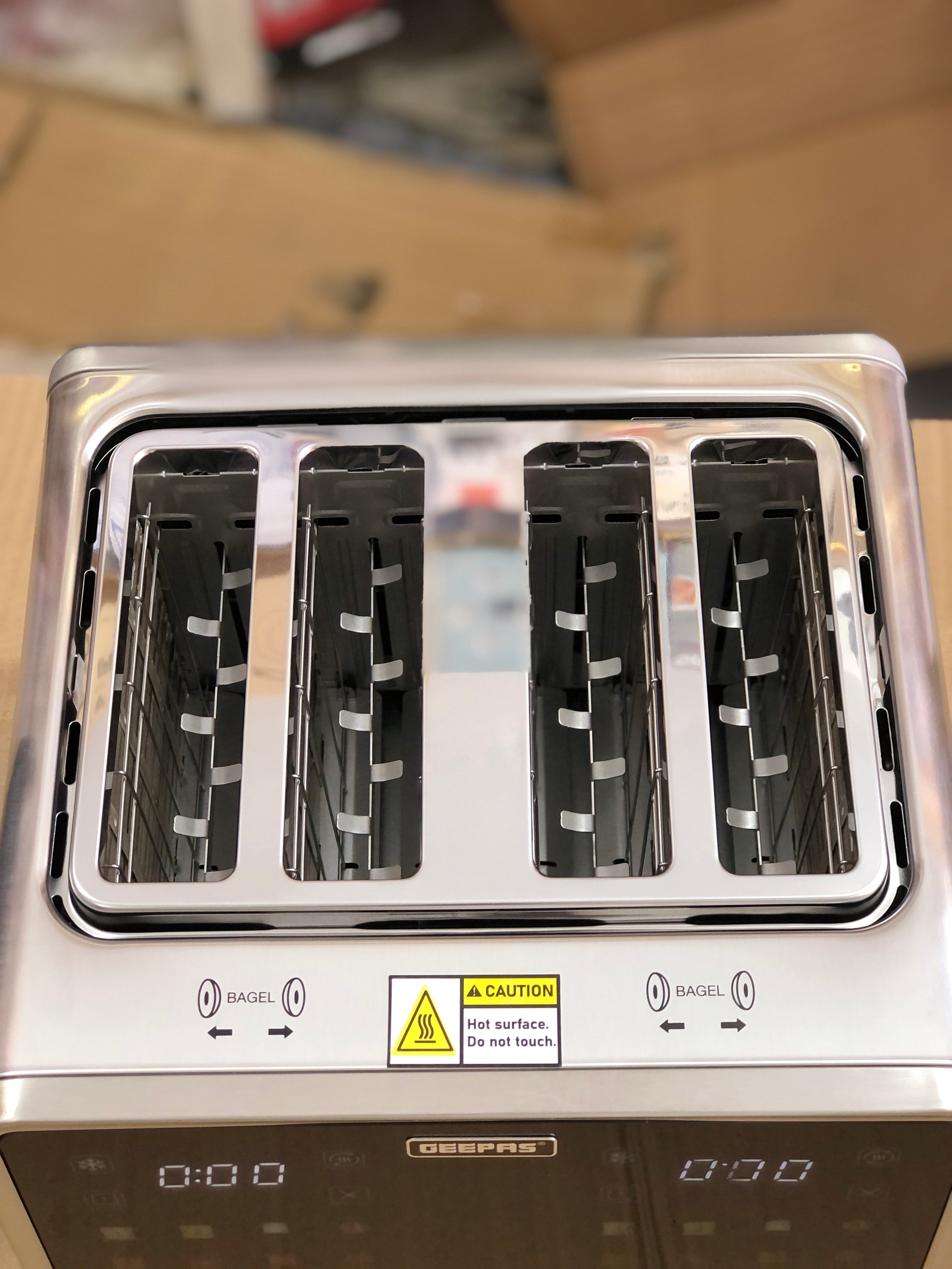 GEEPAS 5-in-1 DIGITAL 4 Slice Long Slot Toaster