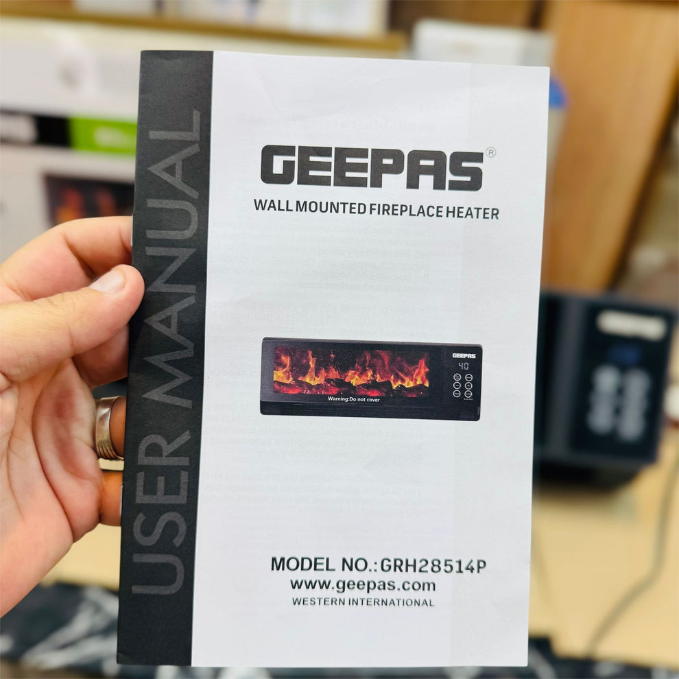 Geepas Wall Mounted 3D Flame Touch Display Blower Heater GRH28524P