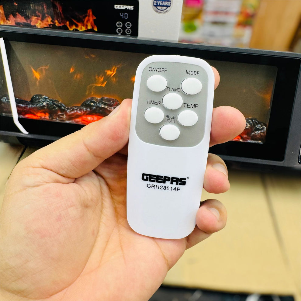 Geepas Wall Mounted 3D Flame Touch Display Blower Heater GRH28524P