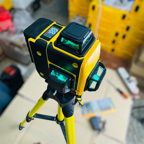 Imported 360 Rechargeable Laser Level – 16-Line Green Laser with Tripod & Remote Control
