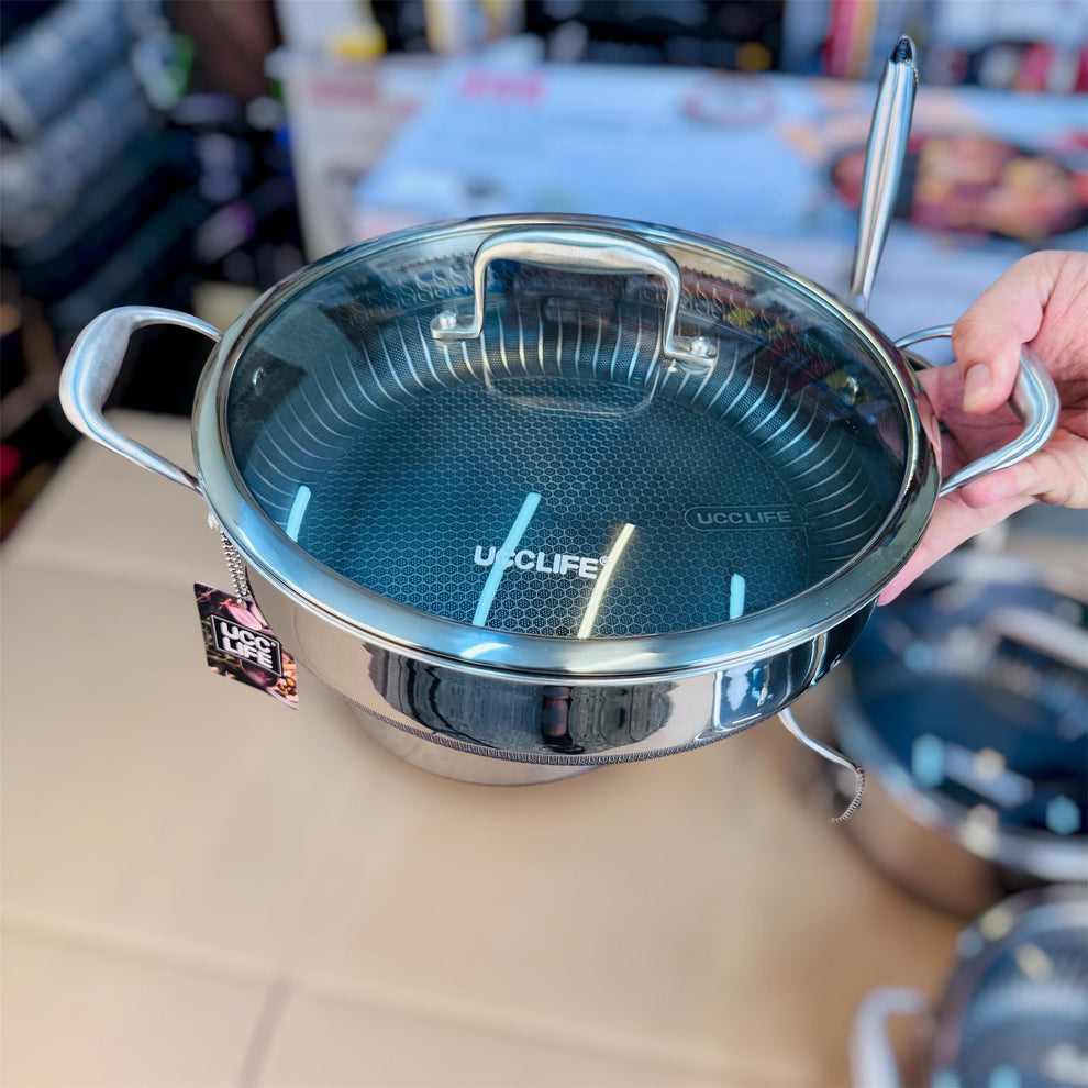 UCC LIFE 9pcs Triply Laser Coated Stainless Steel Cookware Set UC-TSS0209D