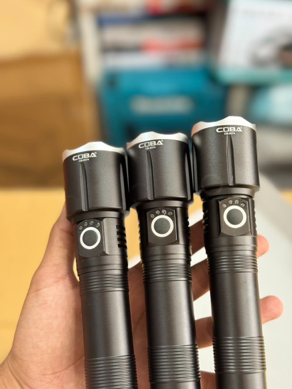 Coba LED Aluminum Alloy Flashlight Torch Set 3pcs CB-2074-3