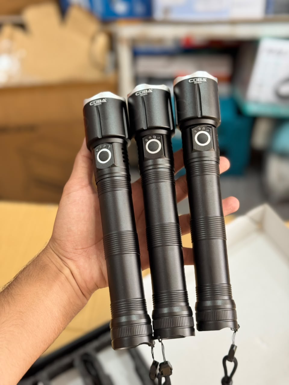 Coba LED Aluminum Alloy Flashlight Torch Set 3pcs CB-2074-3